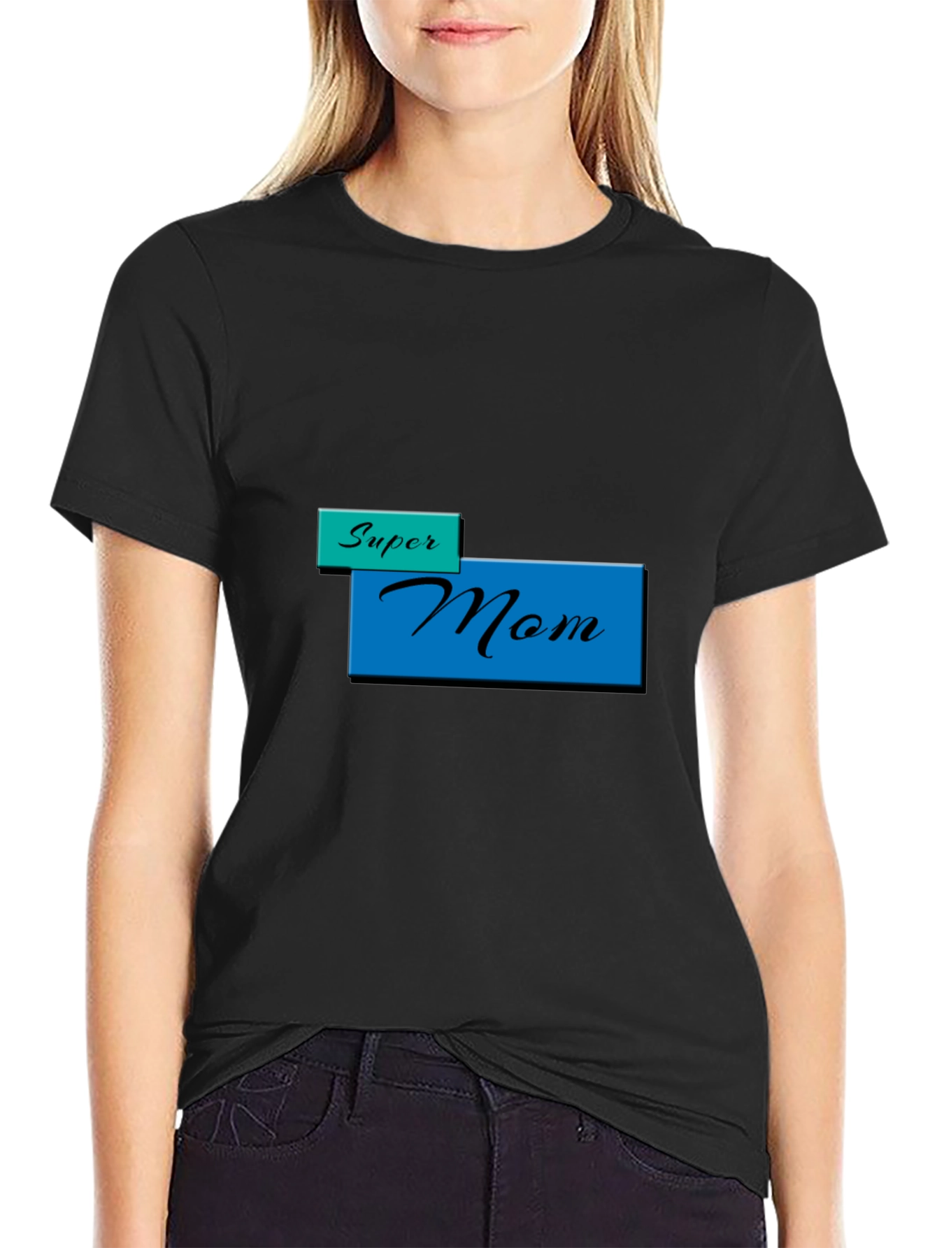 Super Mom T-Shirt - Black Stylish Mothers Day Gift