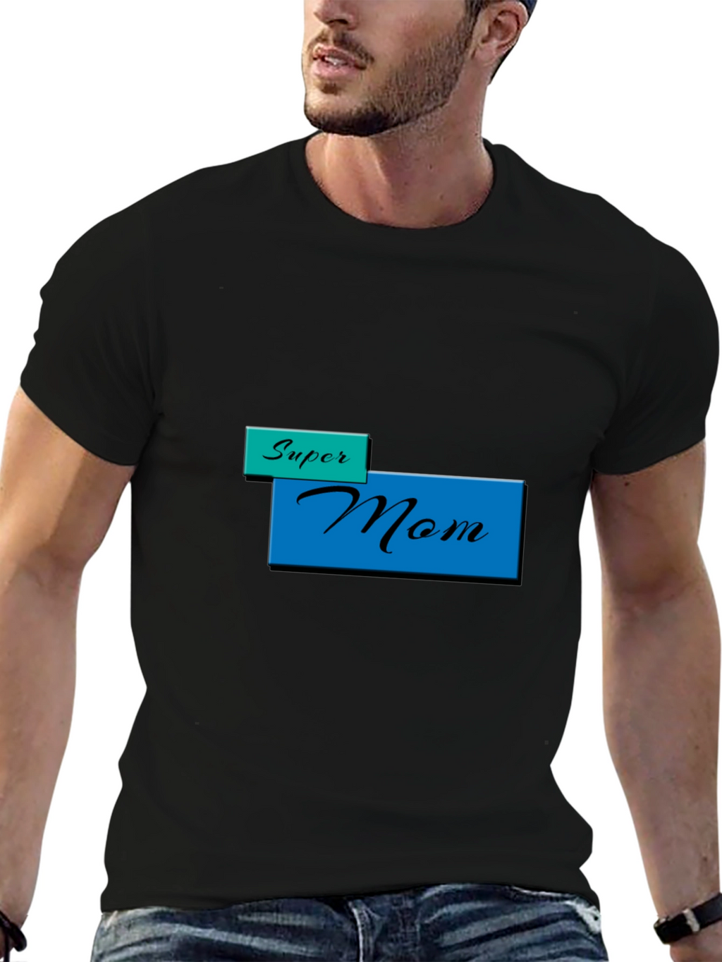 Super Mom T-Shirt - Black Stylish Mothers Day Gift