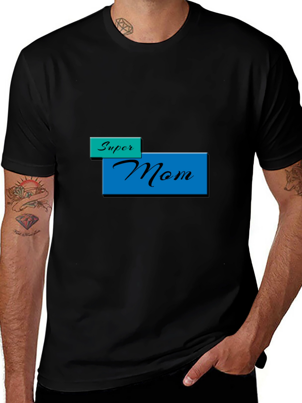 Super Mom T-Shirt - Black Stylish Mothers Day Gift