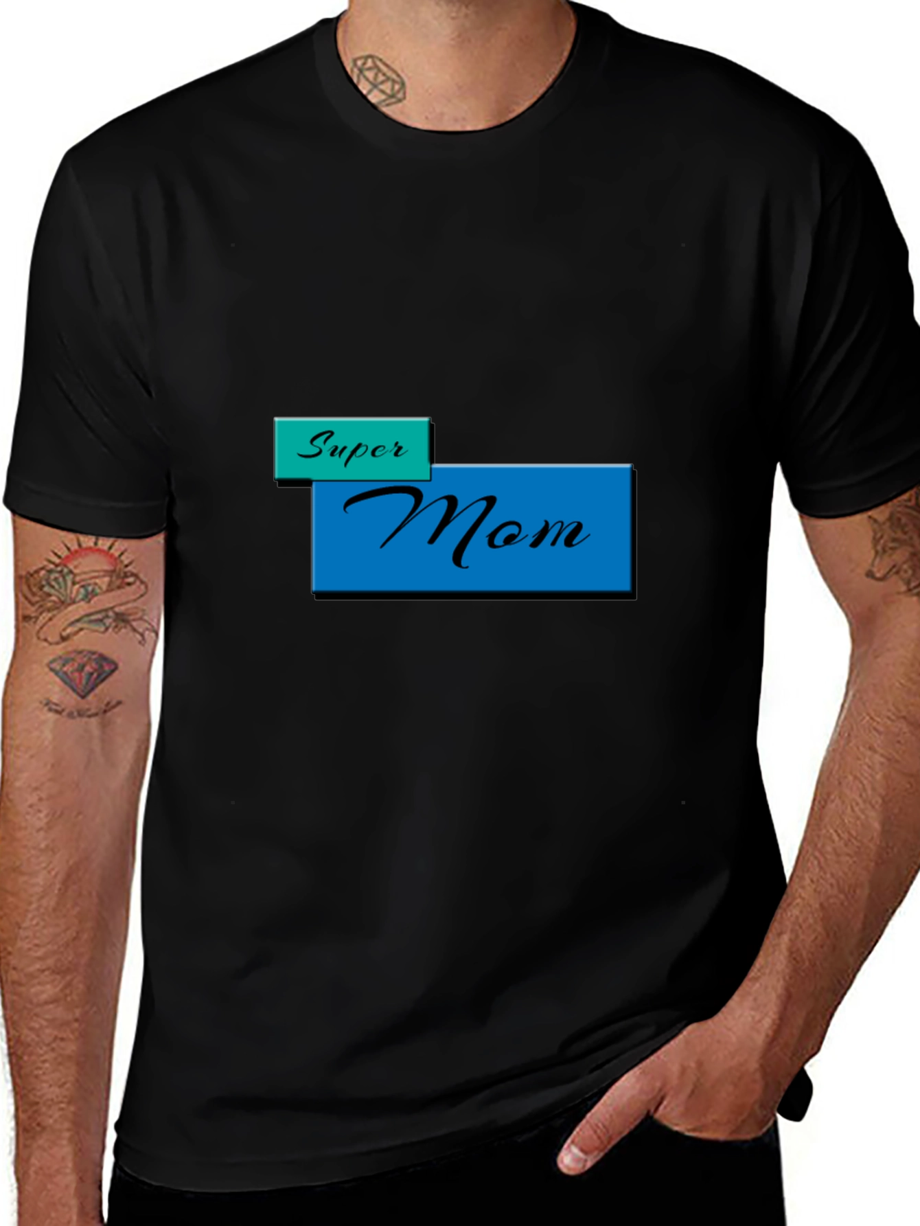 Super Mom T-Shirt - Black Stylish Mothers Day Gift