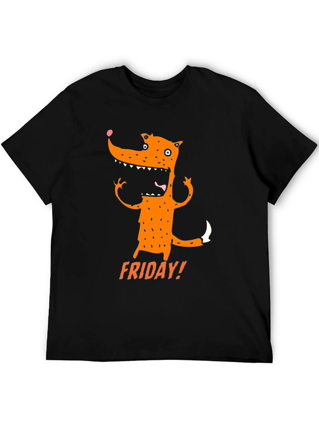 Funny Friday Fox Graphic Tee - Black