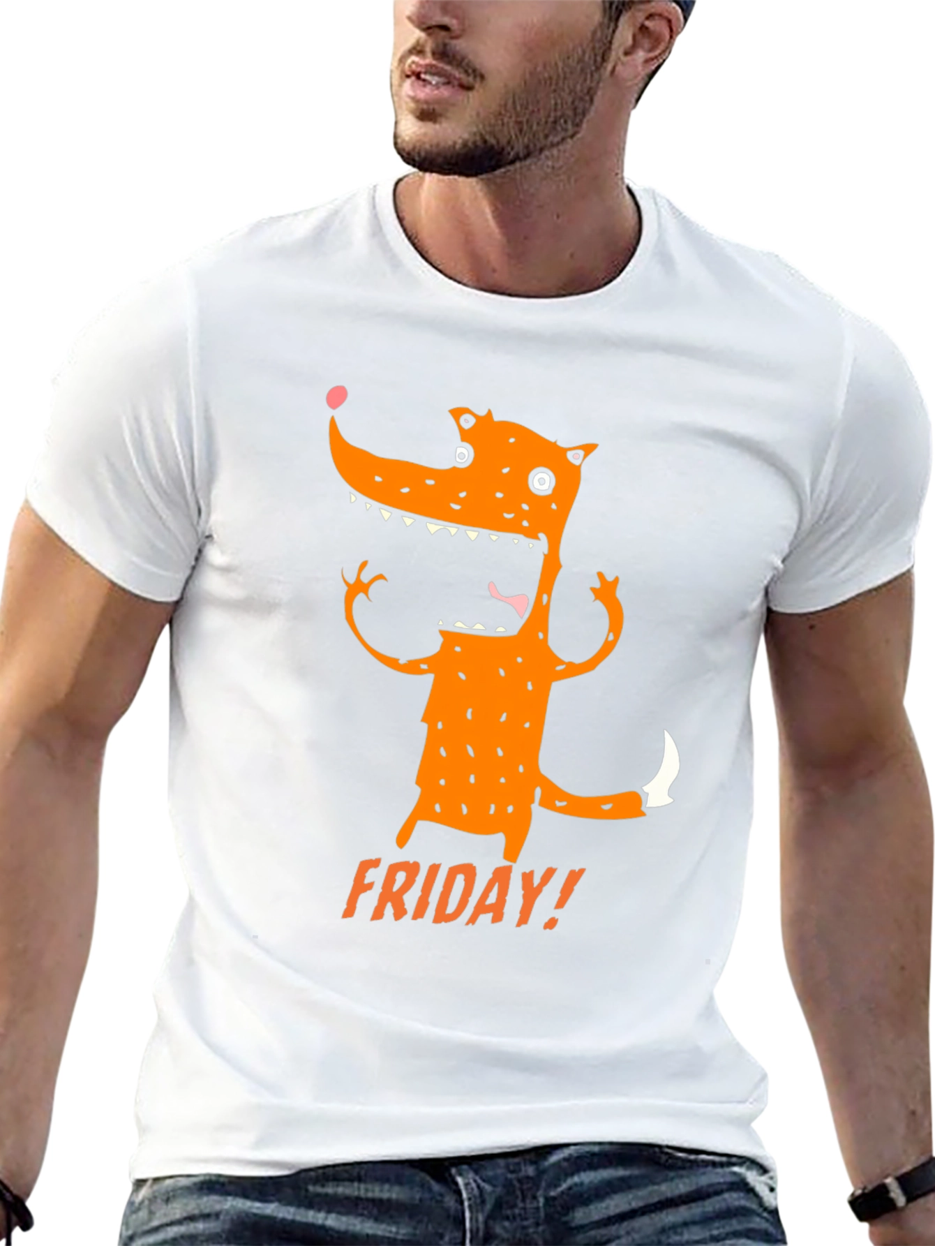 Funny Friday Fox Graphic Tee - Black