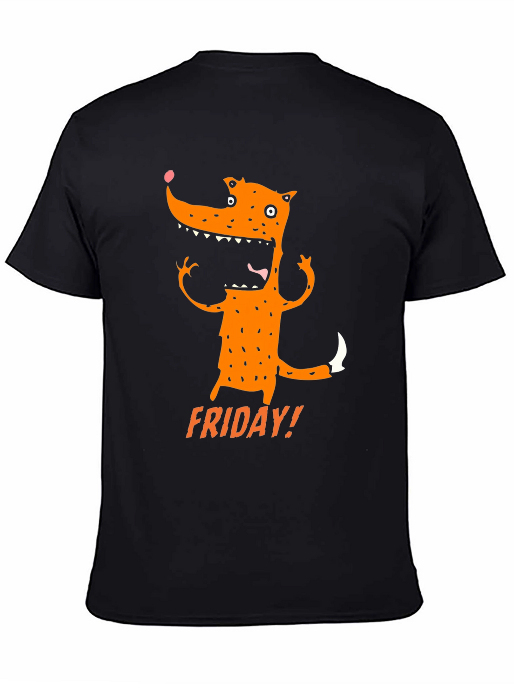 Funny Friday Fox Graphic Tee - Black