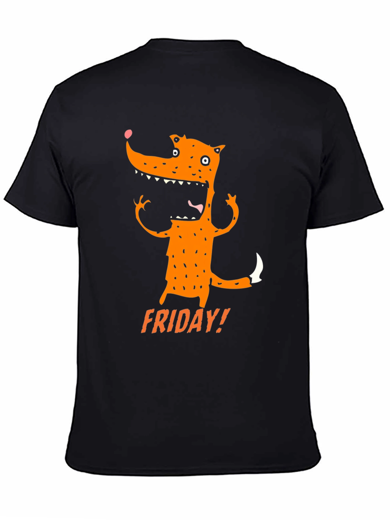 Funny Friday Fox Graphic Tee - Black