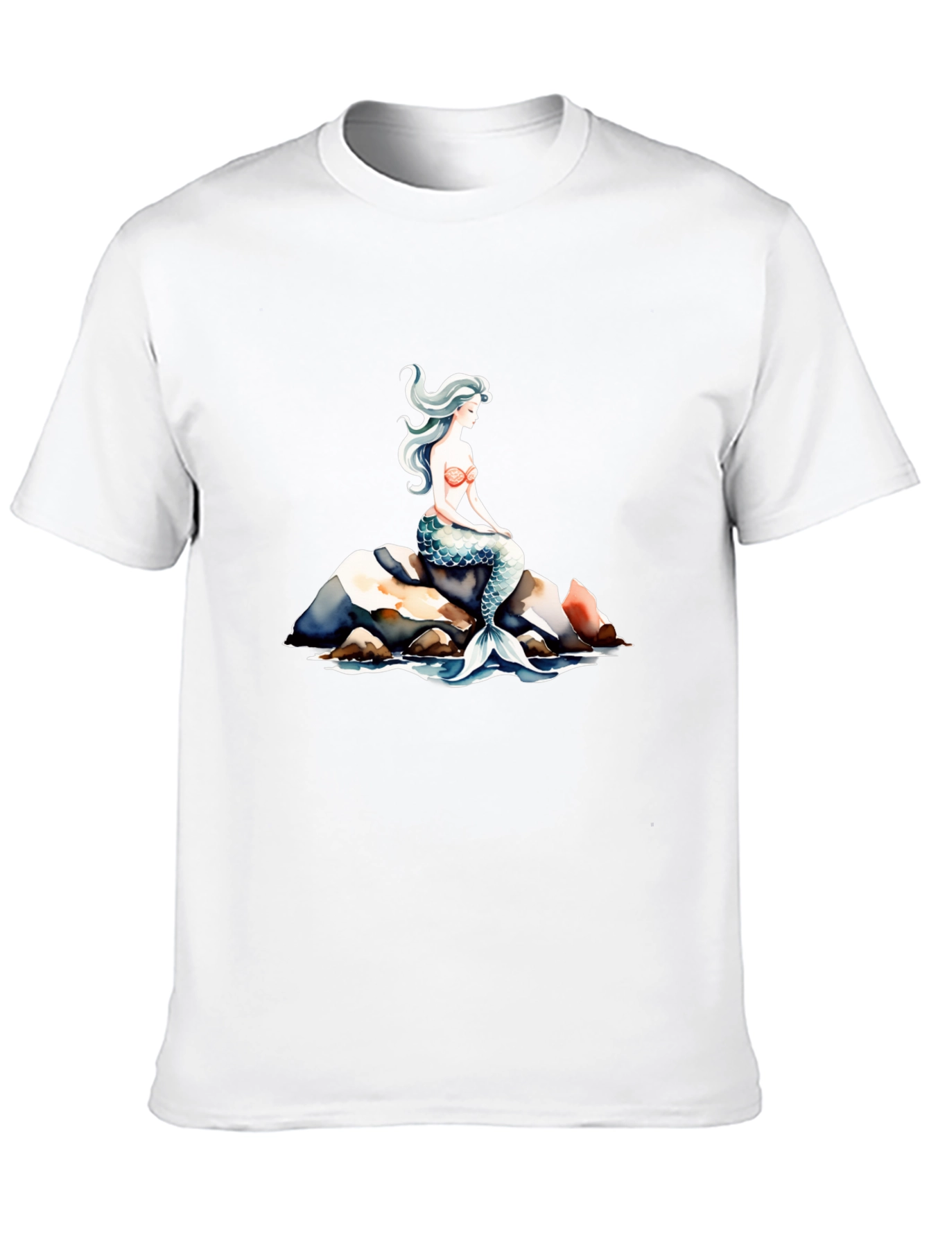 Mermaid Graphic T-Shirt - Black Cotton Tee