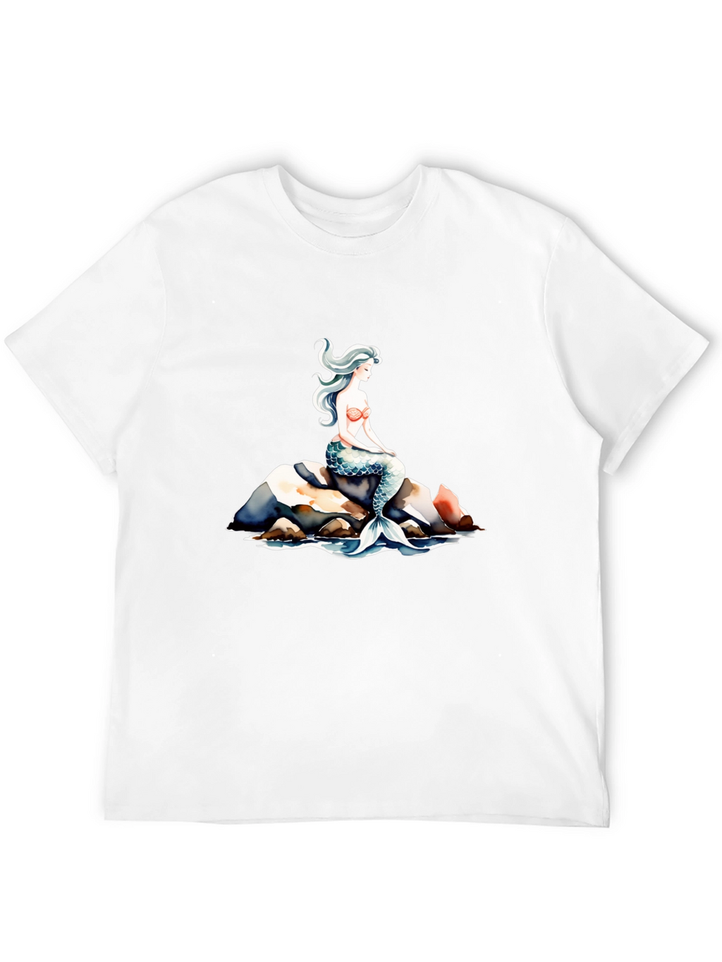 Mermaid Graphic T-Shirt - Black Cotton Tee