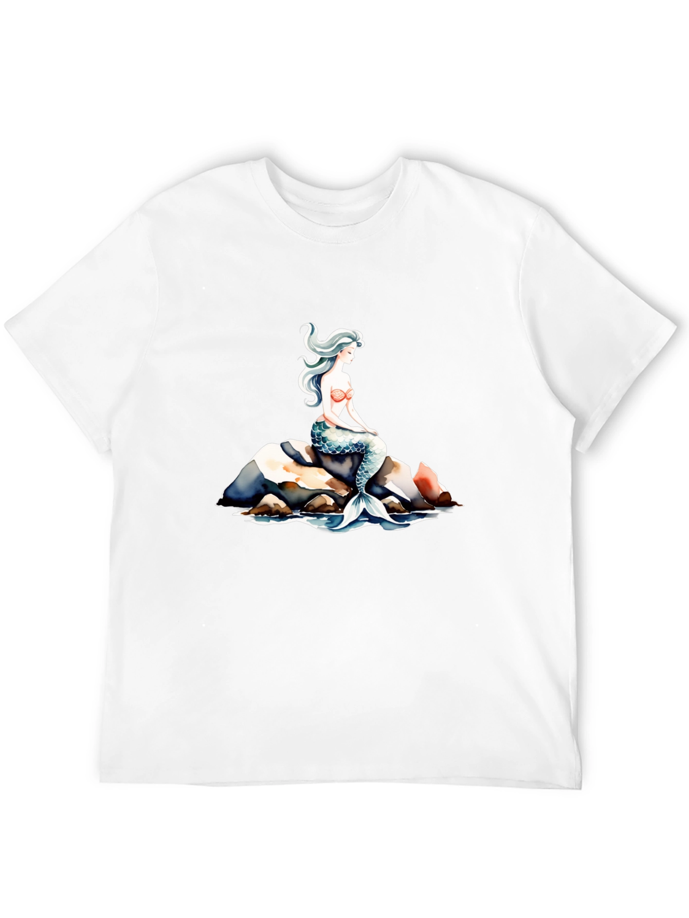 Mermaid Graphic T-Shirt - Black Cotton Tee