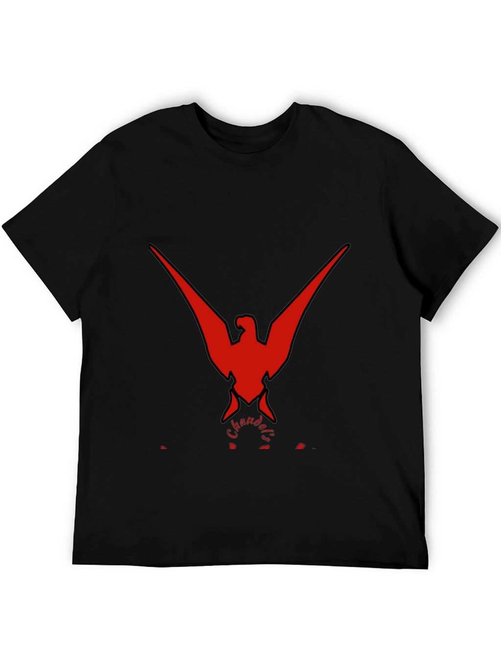 Bold Red Phoenix Graphic Black T-Shirt