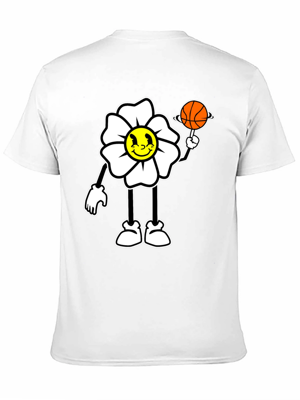 Cartoon Flower Basketball Graphic Tee