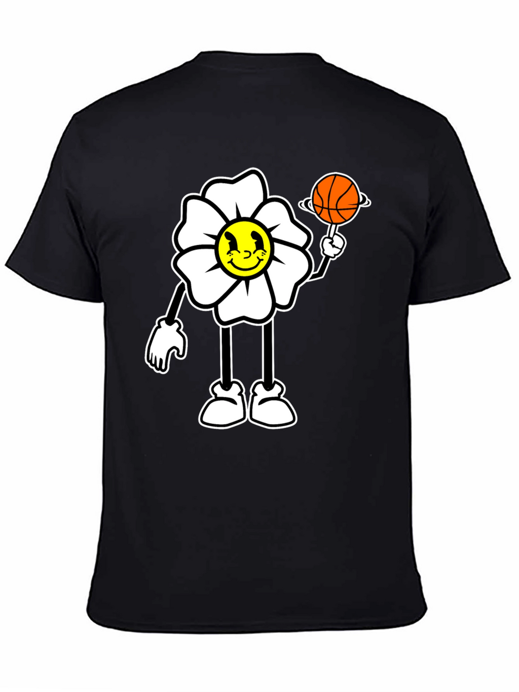 Cartoon Flower Basketball Graphic Tee
