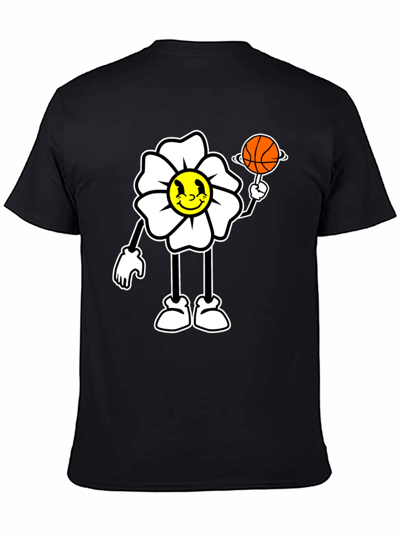 Cartoon Flower Basketball Graphic Tee