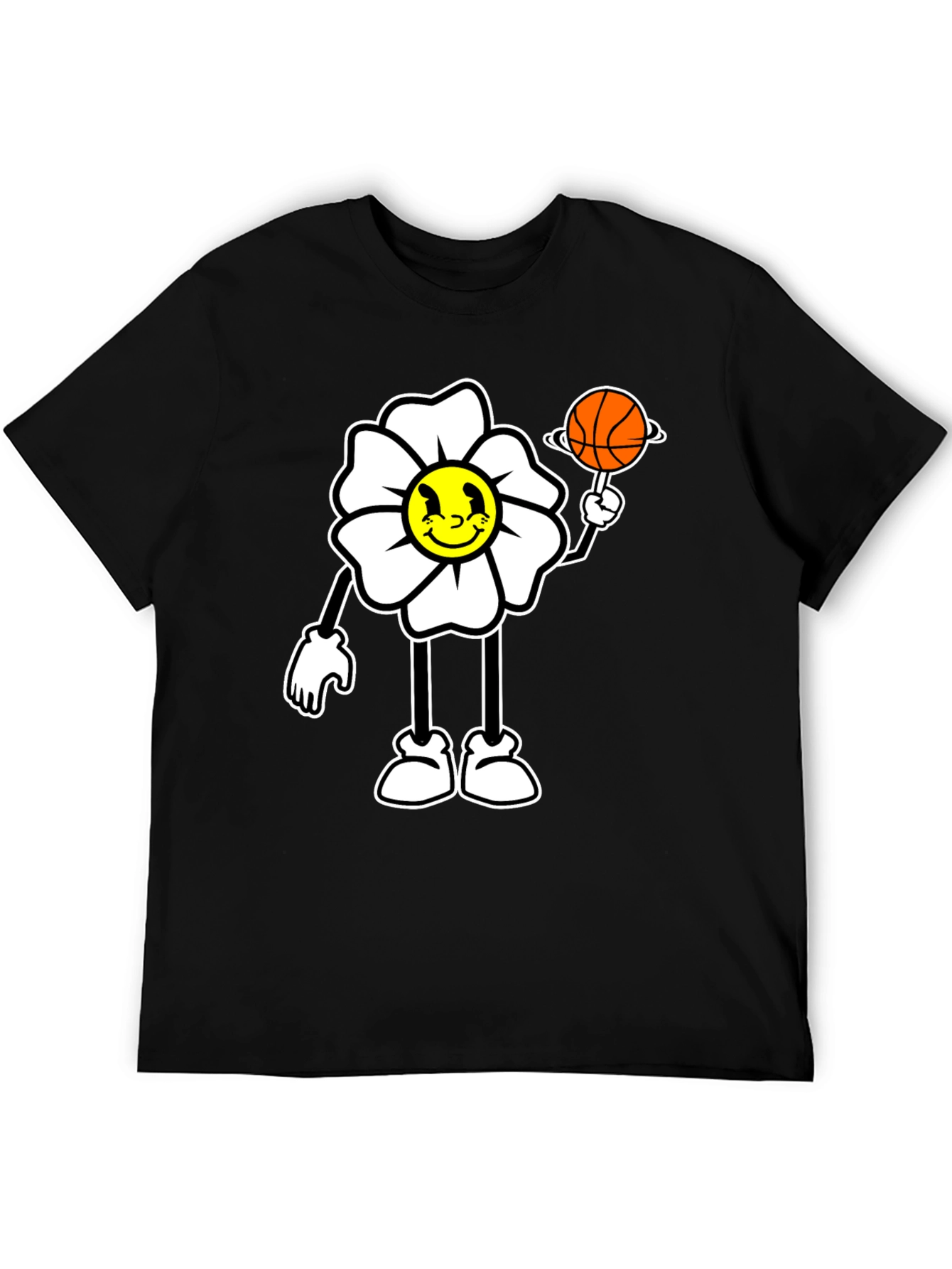 Cartoon Flower Basketball Graphic Tee