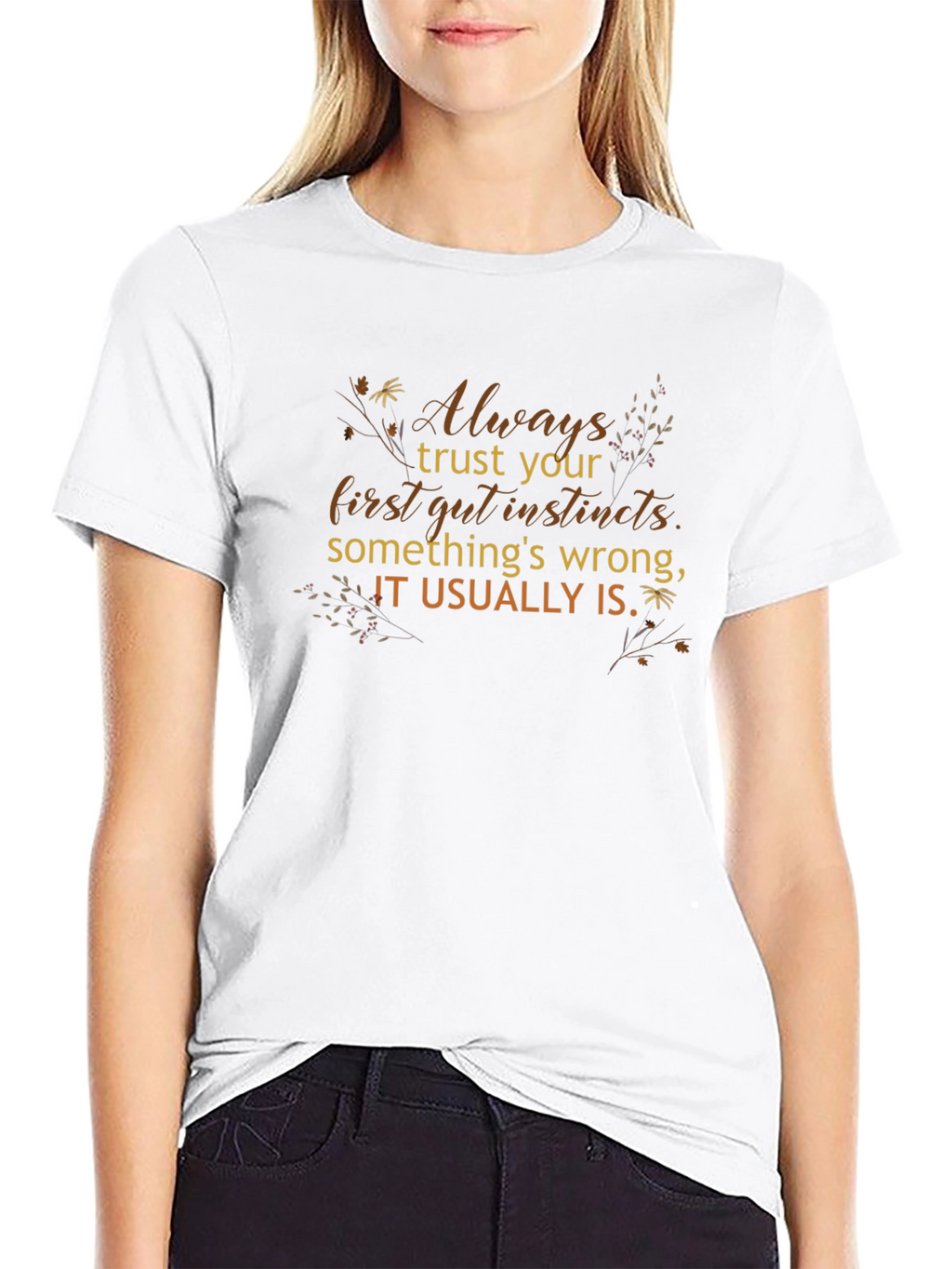 Trust Your Gut Instincts Black Graphic Tee