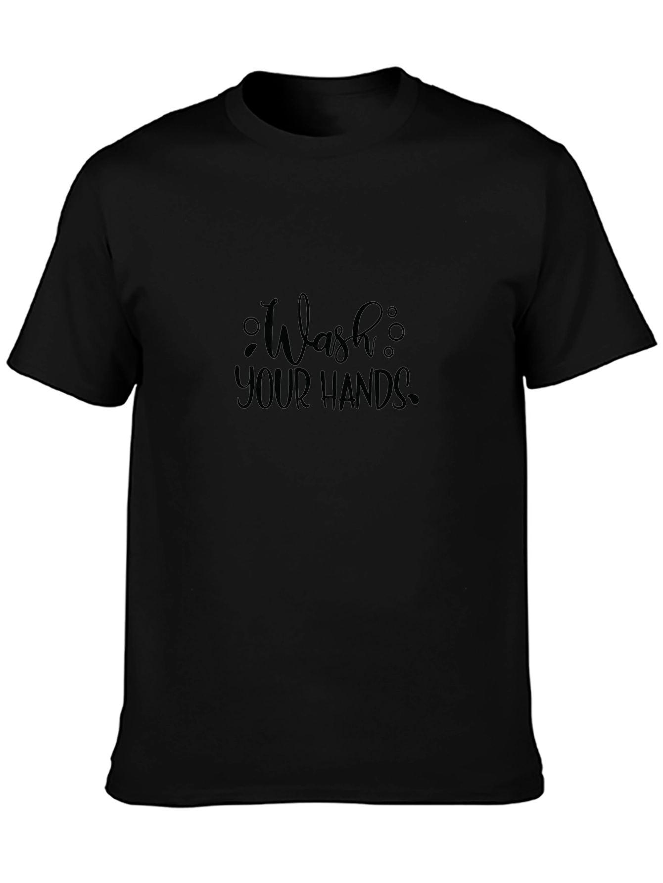 Wash Your Hands Graphic Tee - Black Cotton Comfort