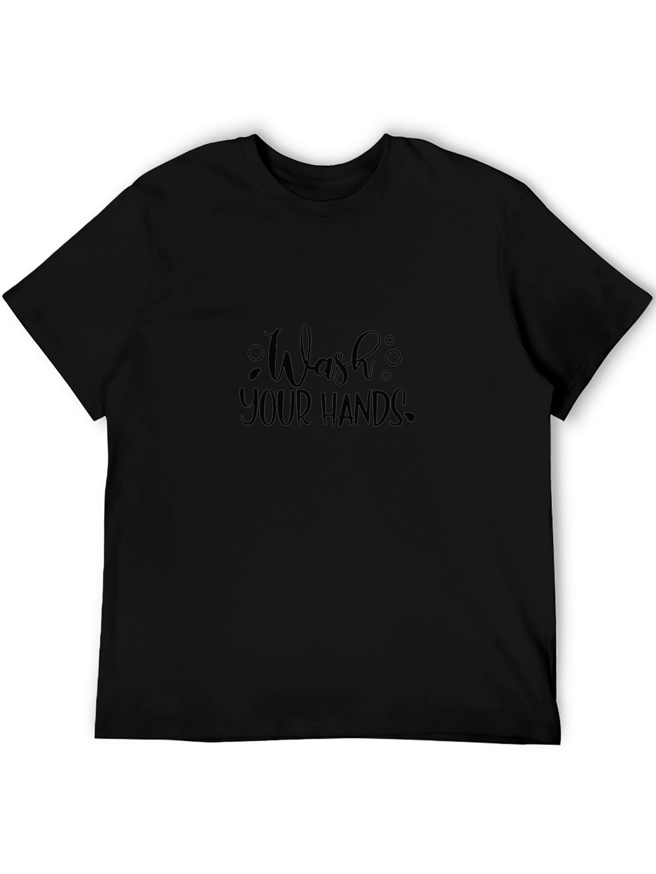 Wash Your Hands Graphic Tee - Black Cotton Comfort