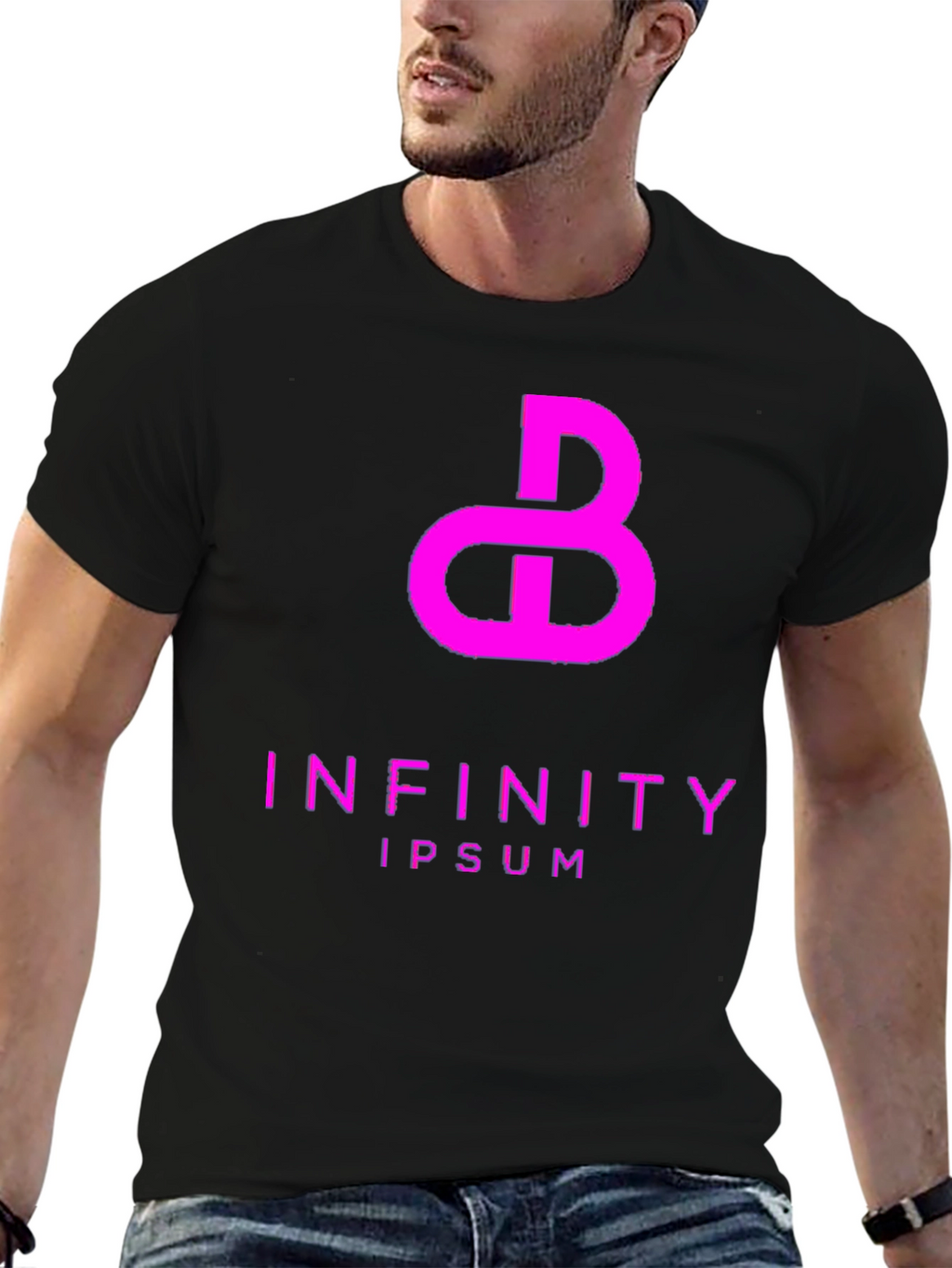 Abstract Infinity Graphic Tee - Black