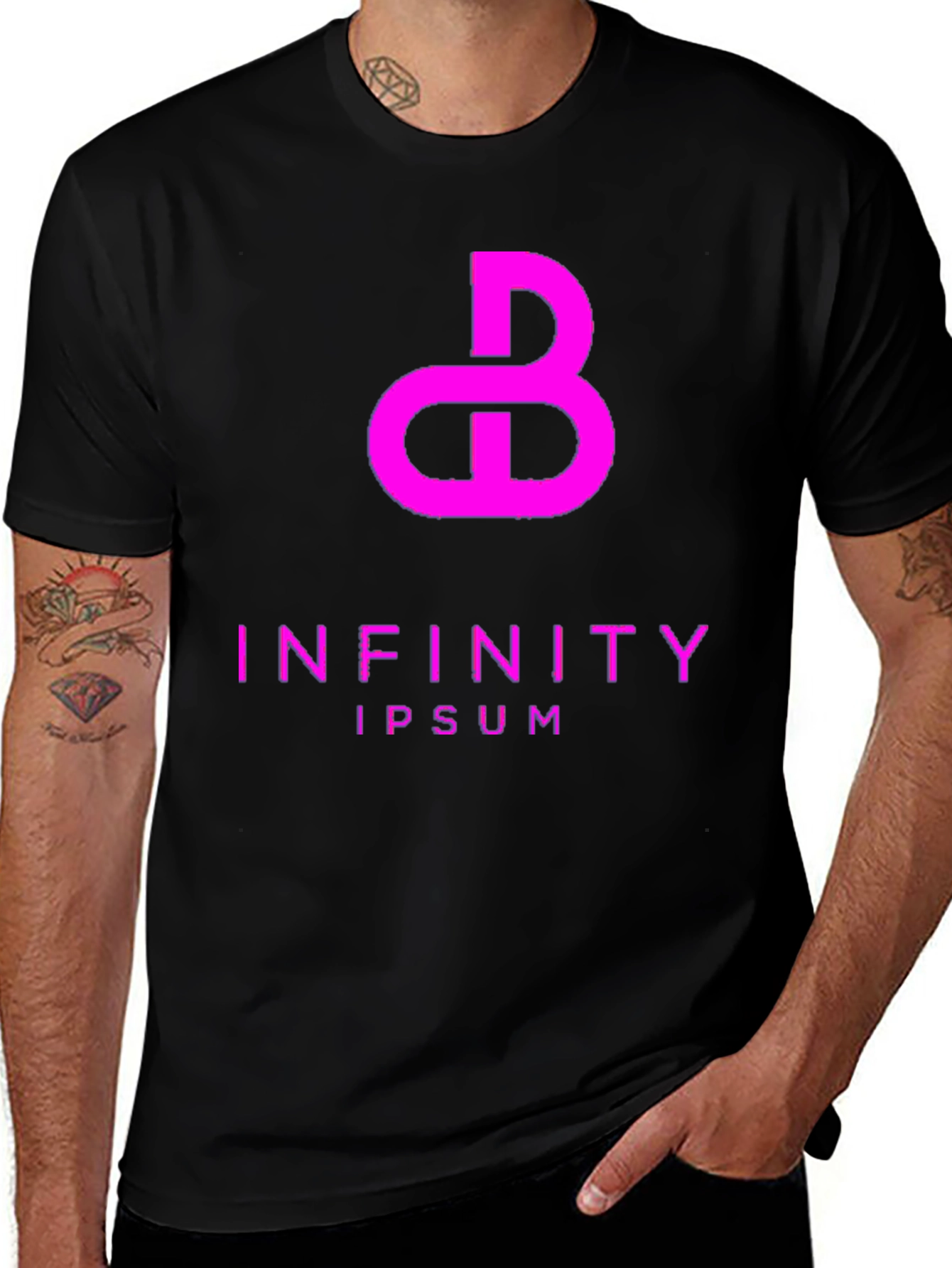 Abstract Infinity Graphic Tee - Black