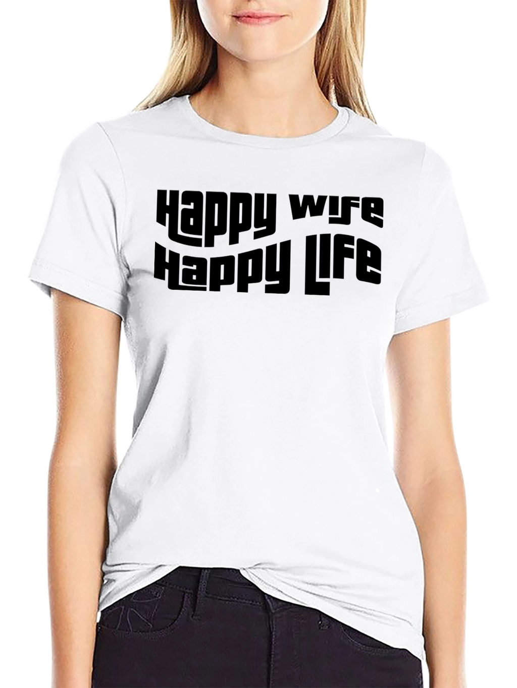 Happy Wife Happy Life Black Graphic Tee