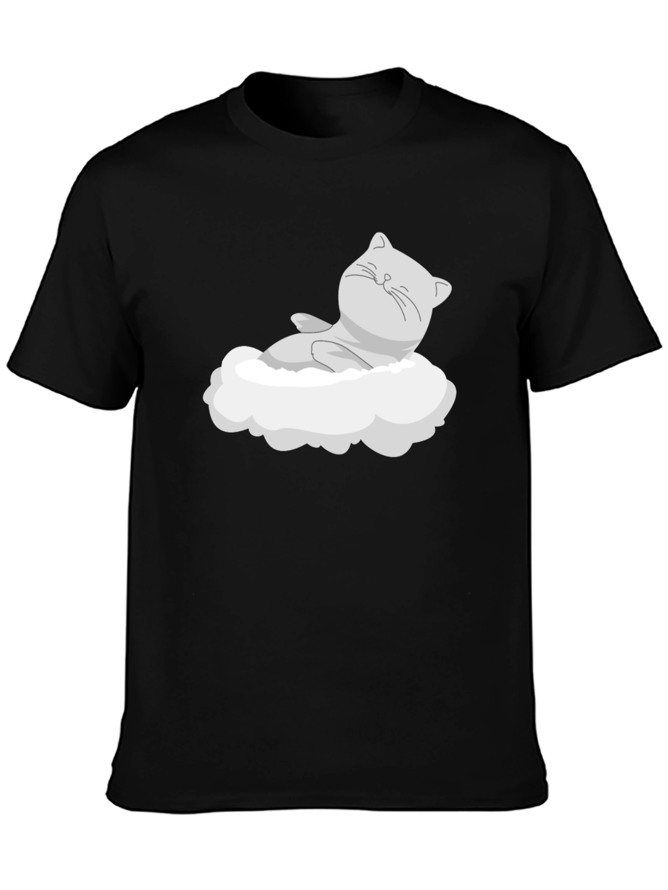 Lazy Cat on Cloud T-Shirt - Relaxed Graphic Tee