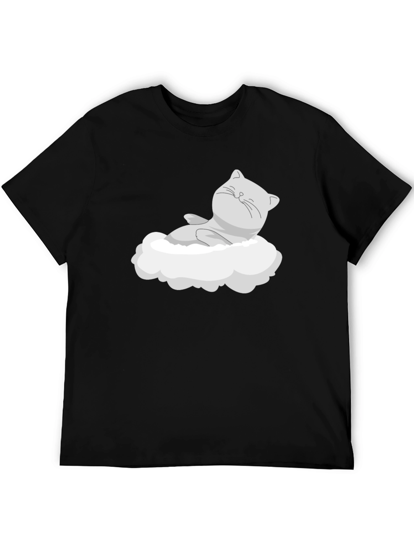 Lazy Cat on Cloud T-Shirt - Relaxed Graphic Tee