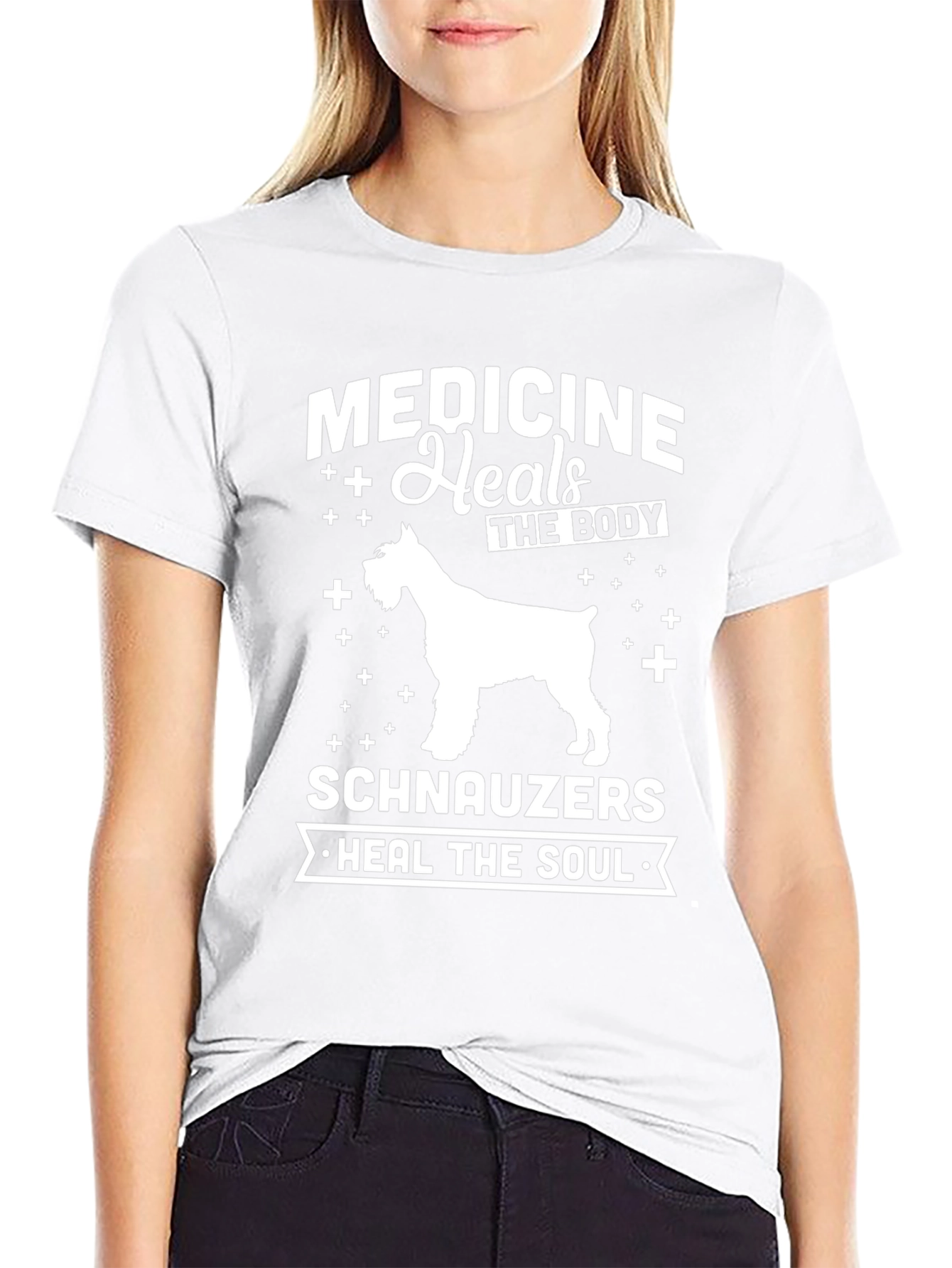 Medicine Heals The Body Schnauzers Heal The Soul T-Shirt