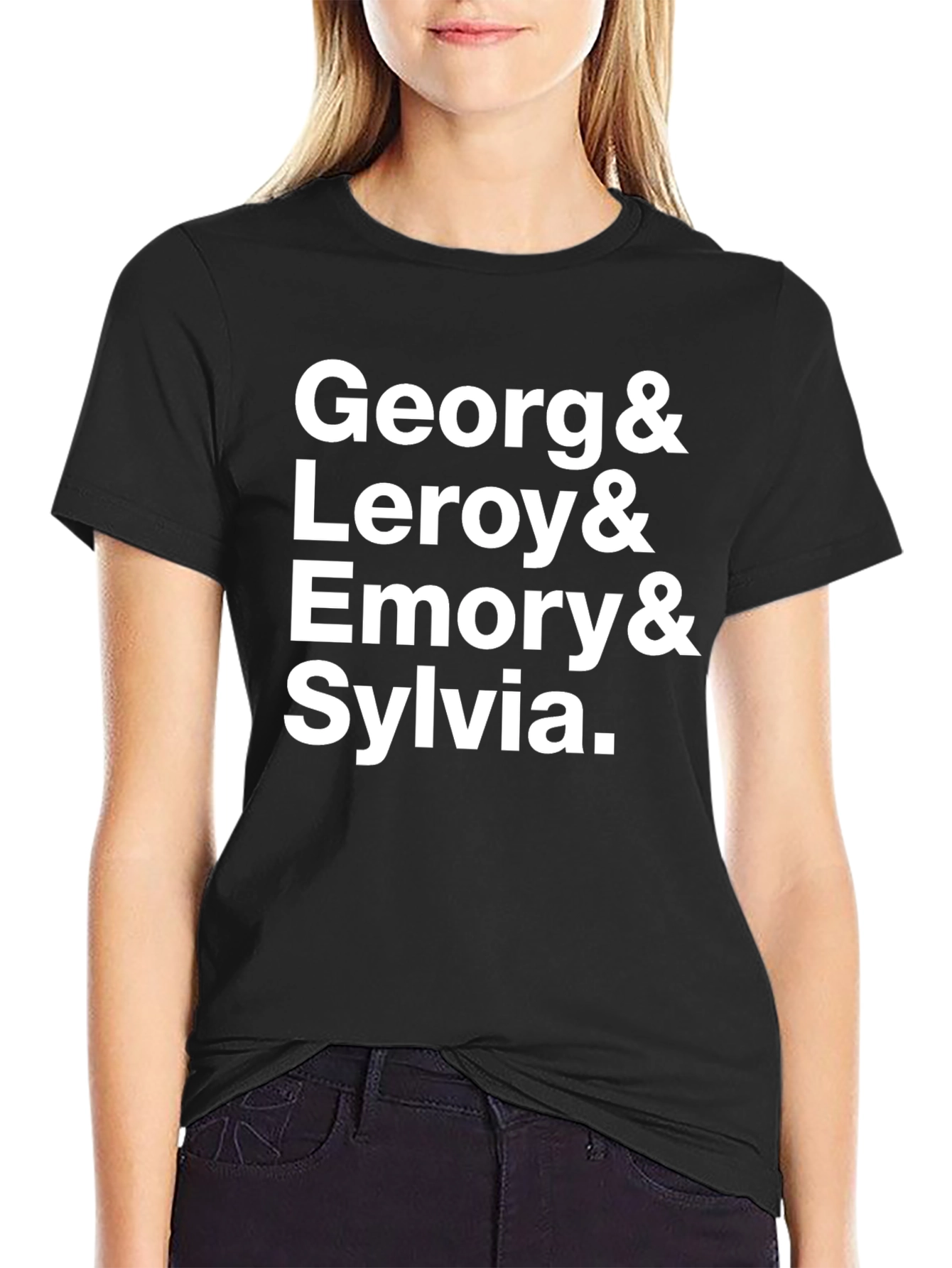 Georg & Leroy & Emory & Sylvia Black T-Shirt