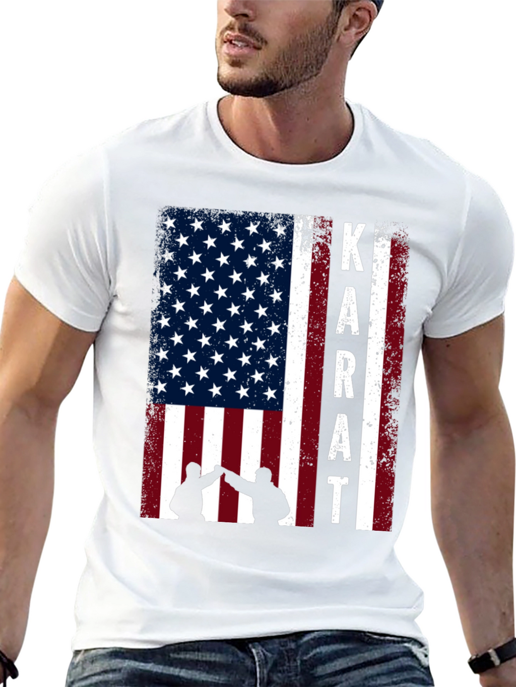 Karate USA Flag Graphic T-Shirt