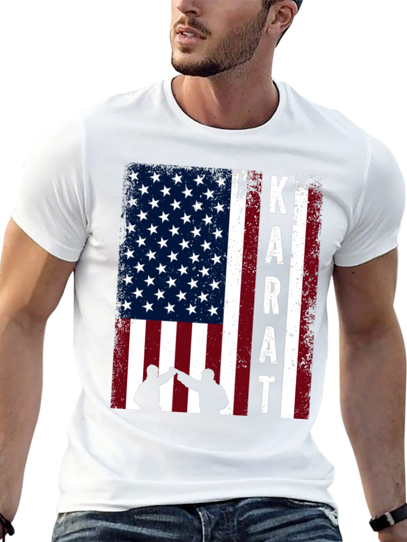 Karate USA Flag Graphic T-Shirt