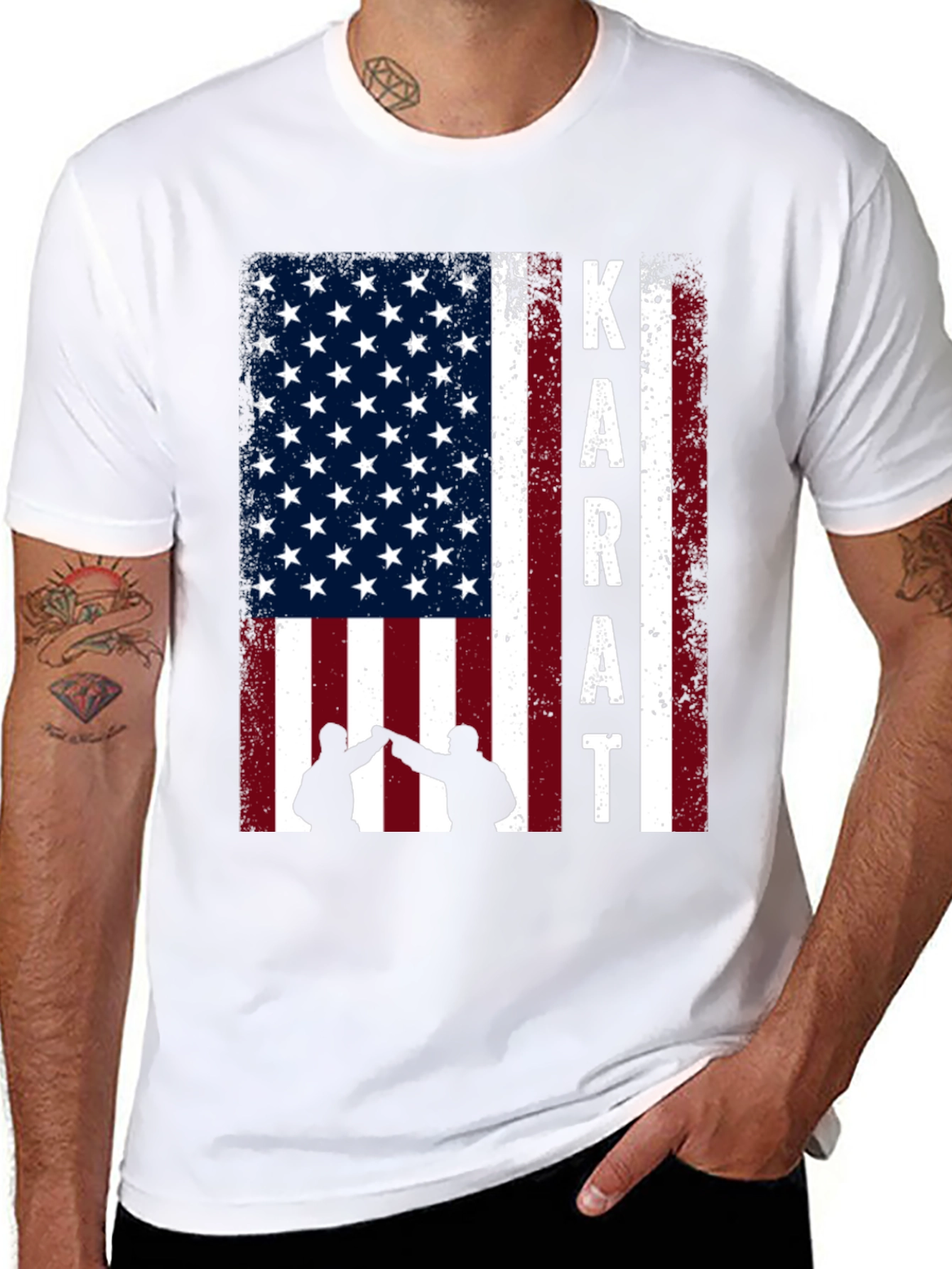 Karate USA Flag Graphic T-Shirt