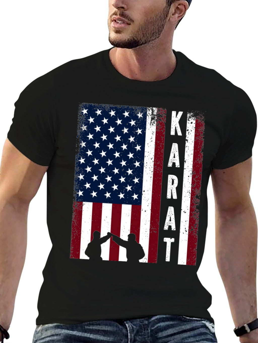 Karate USA Flag Graphic T-Shirt