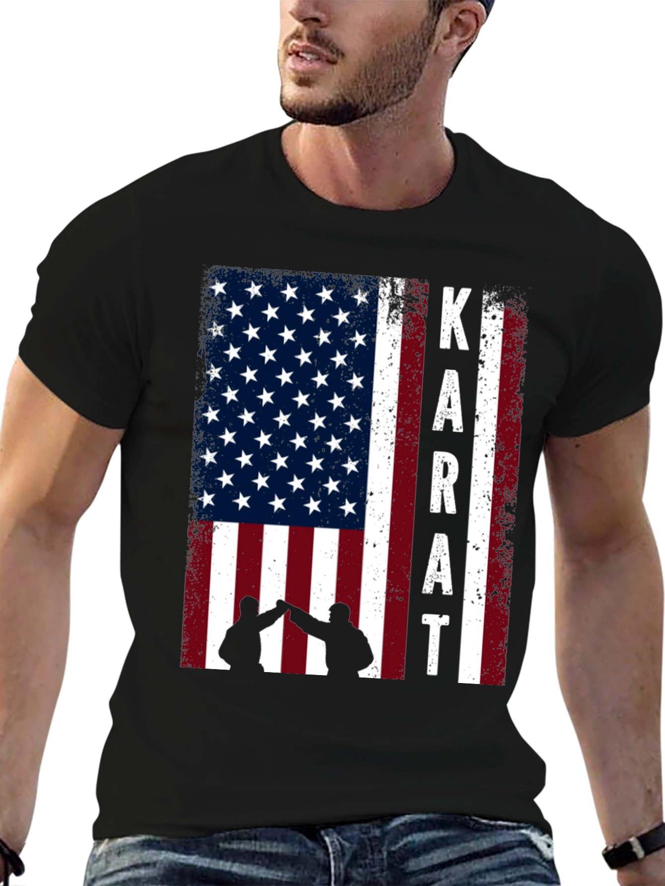 Karate USA Flag Graphic T-Shirt