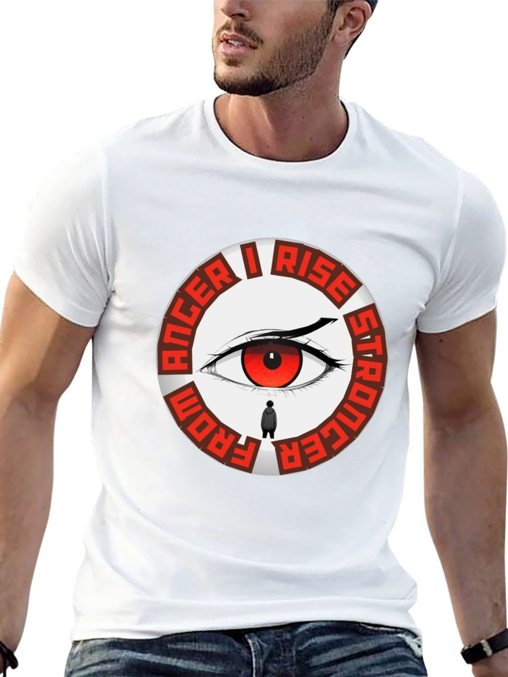 Anger I Rise Stronger Eye Graphic Tee - Black