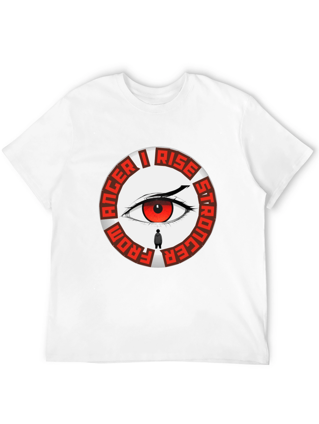 Anger I Rise Stronger Eye Graphic Tee - Black