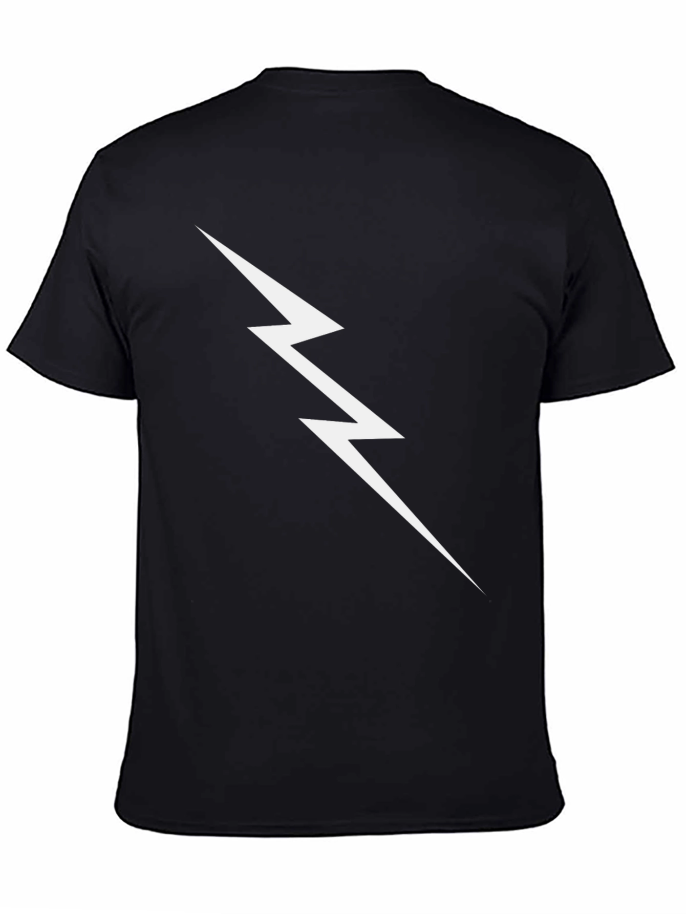 Lightning Bolt Graphic Tee - Black Cotton T-Shirt