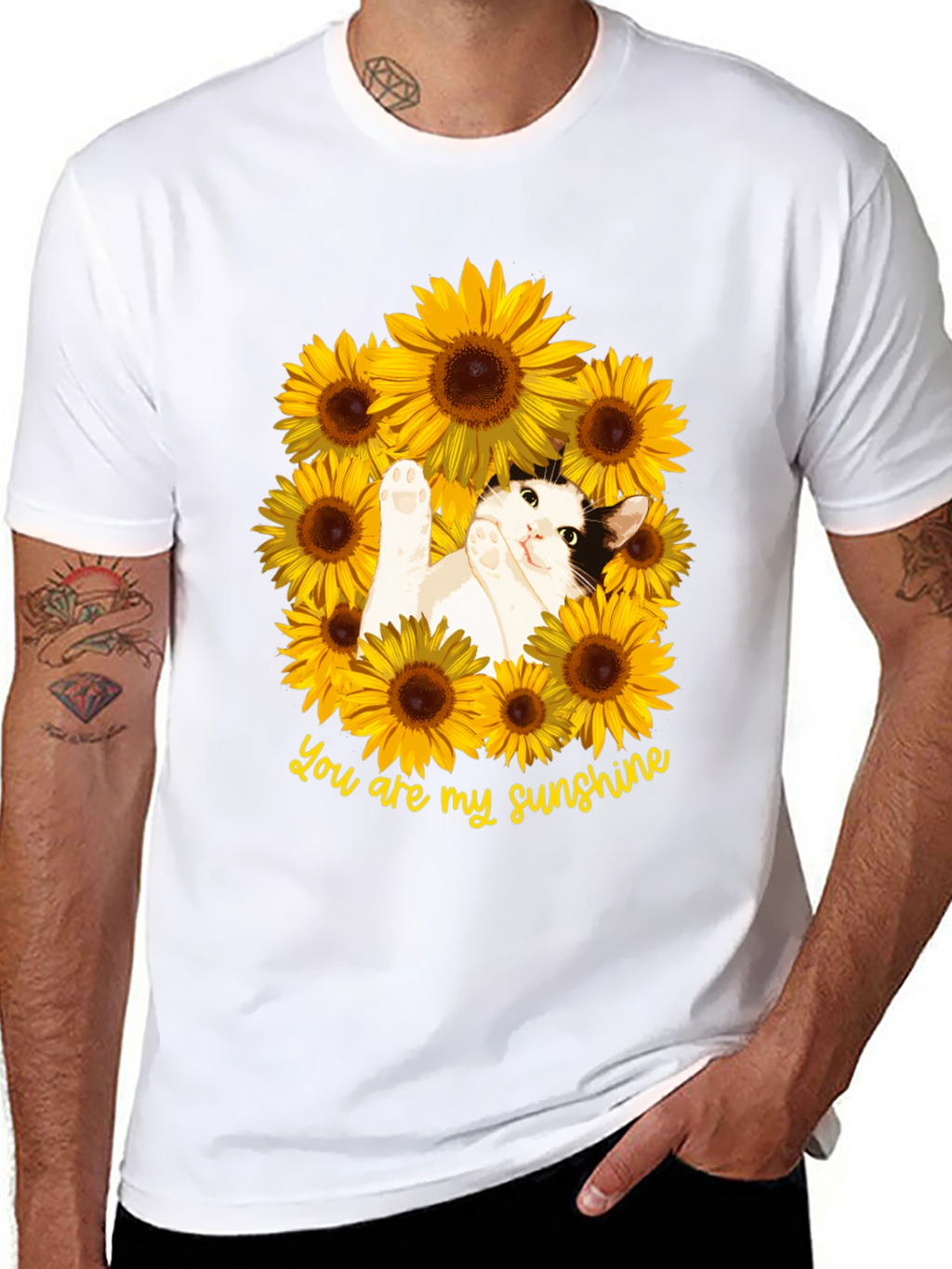You Are My Sunshine Cat Sunflower T-Shirt