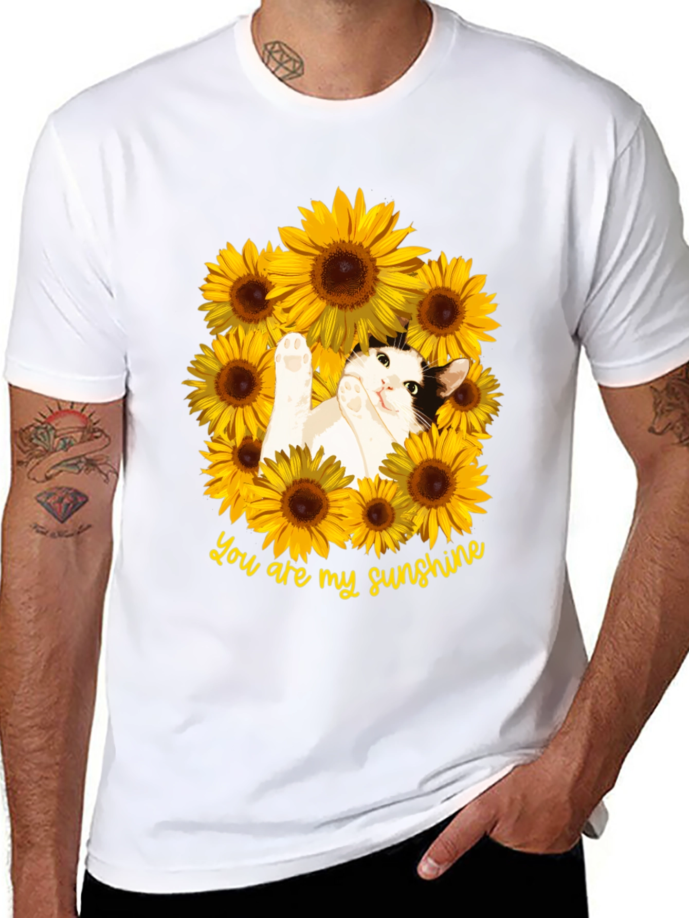 You Are My Sunshine Cat Sunflower T-Shirt