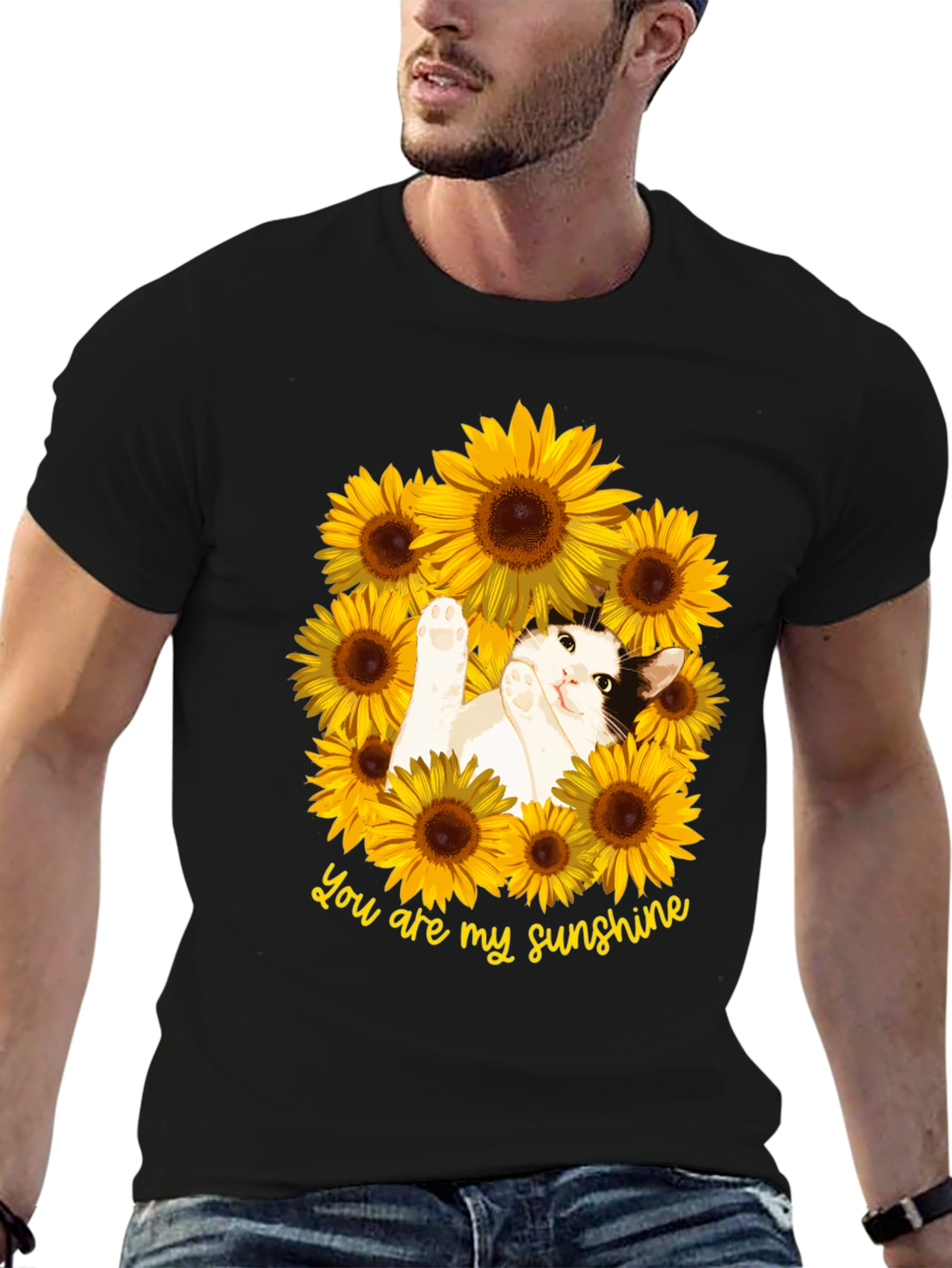 You Are My Sunshine Cat Sunflower T-Shirt