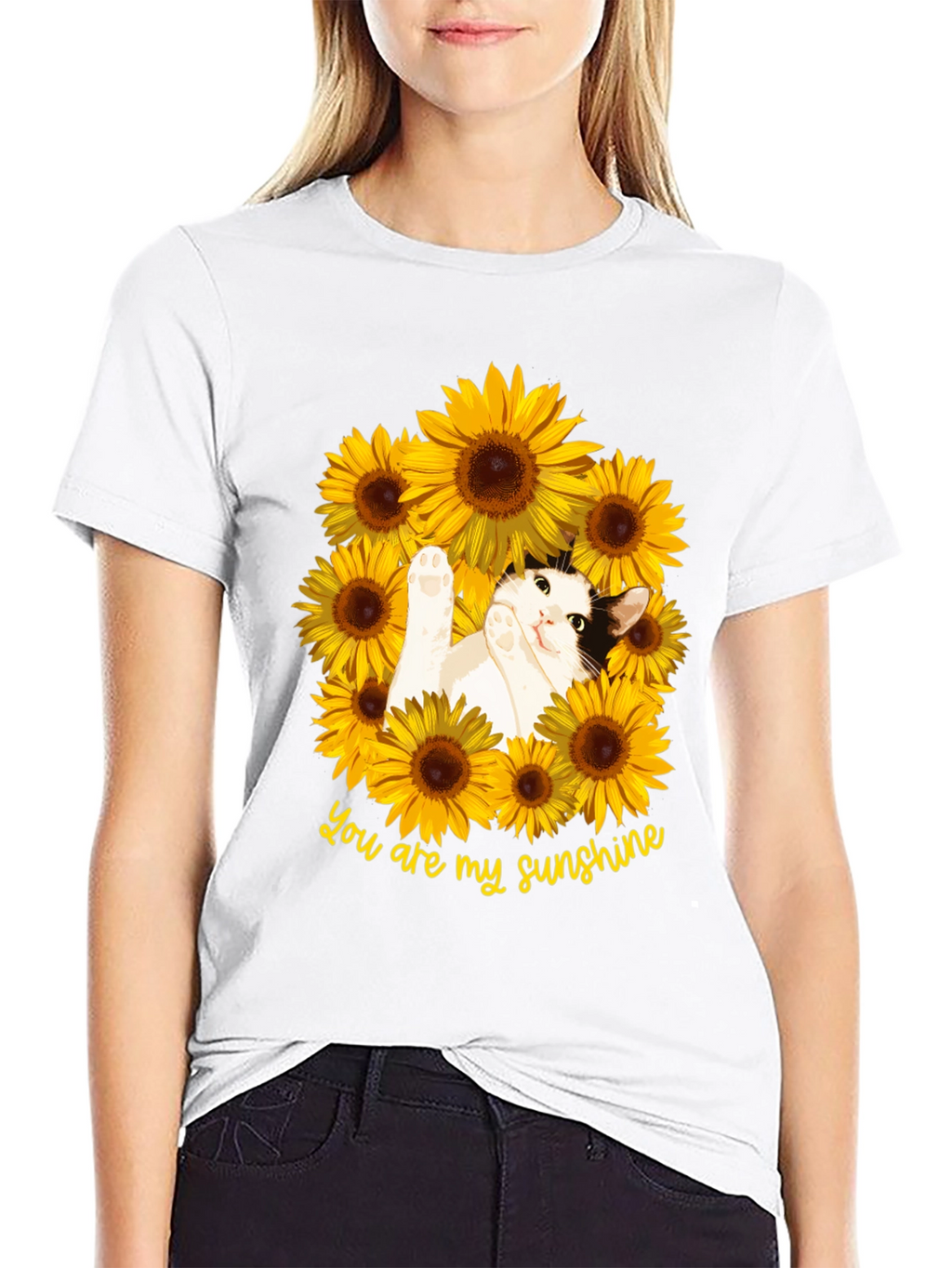 You Are My Sunshine Cat Sunflower T-Shirt