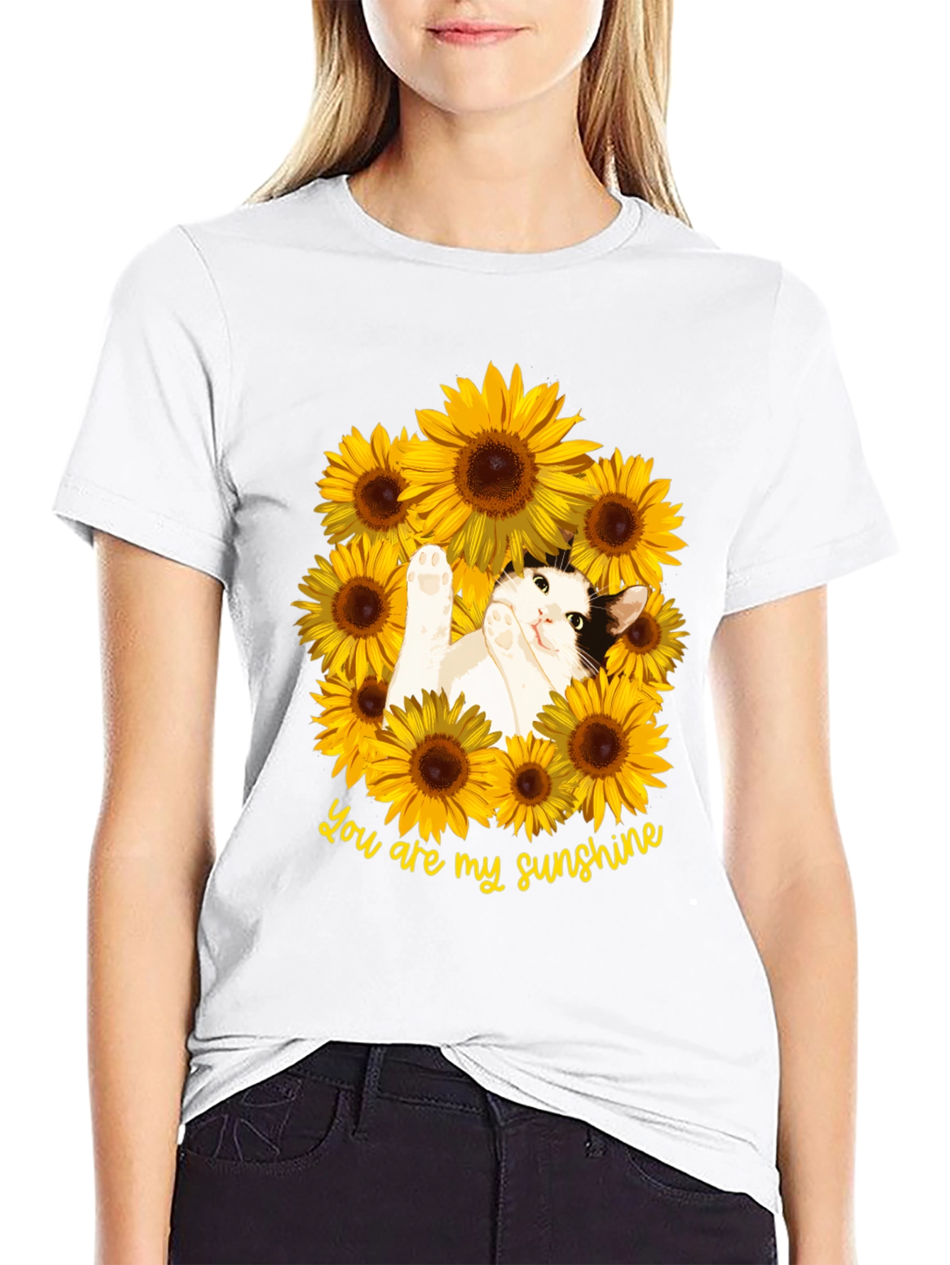 You Are My Sunshine Cat Sunflower T-Shirt