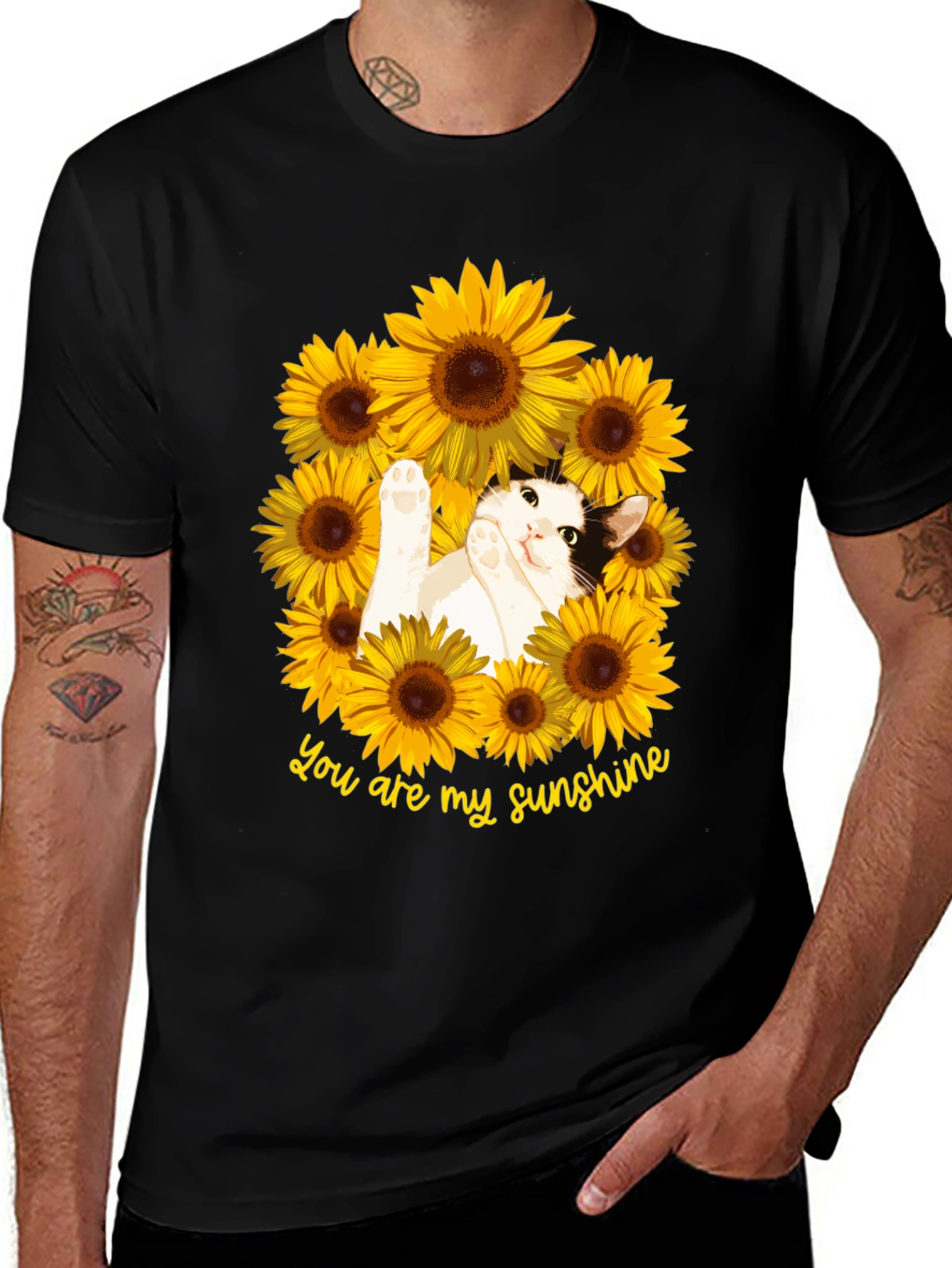 You Are My Sunshine Cat Sunflower T-Shirt