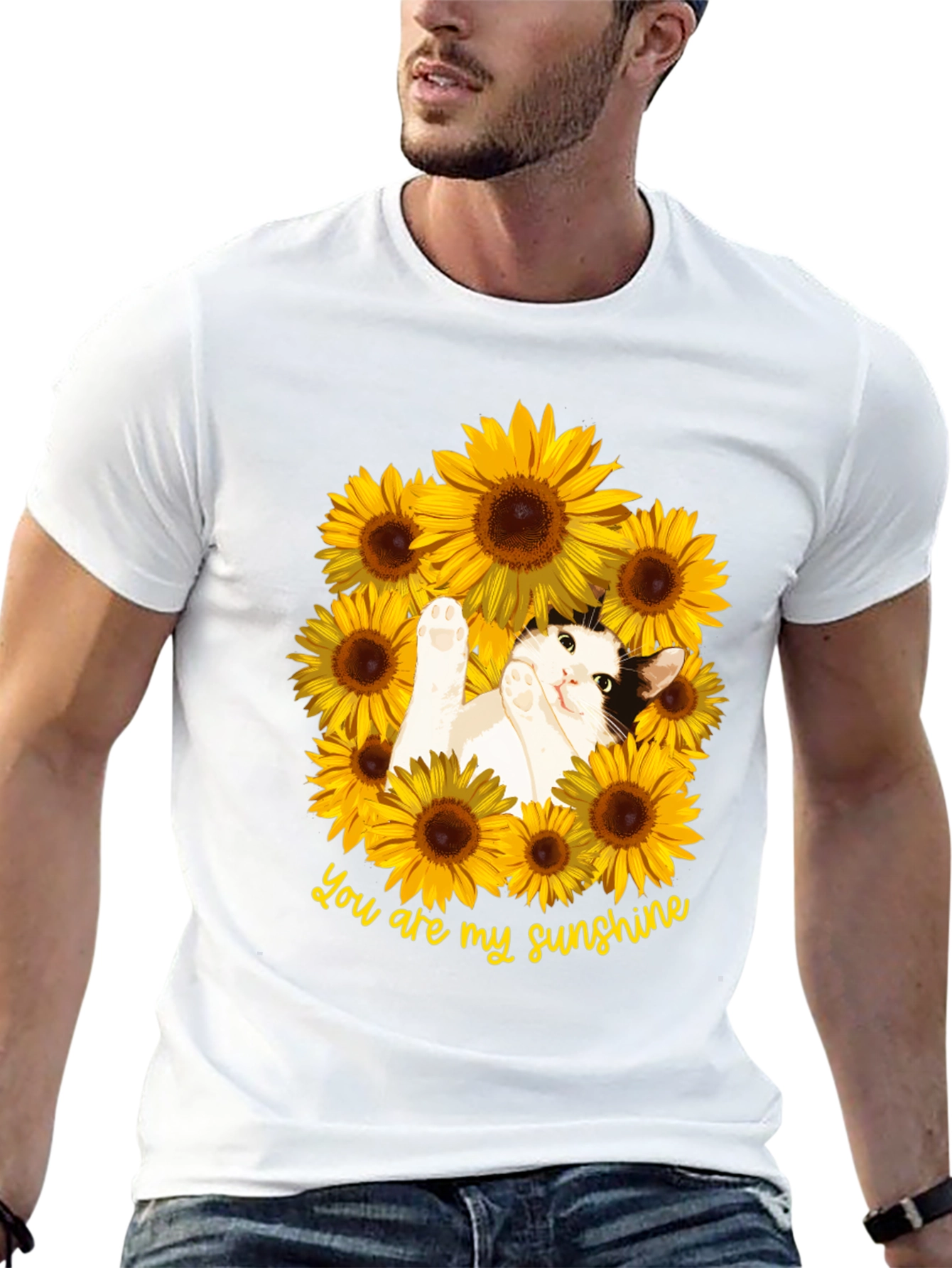 You Are My Sunshine Cat Sunflower T-Shirt