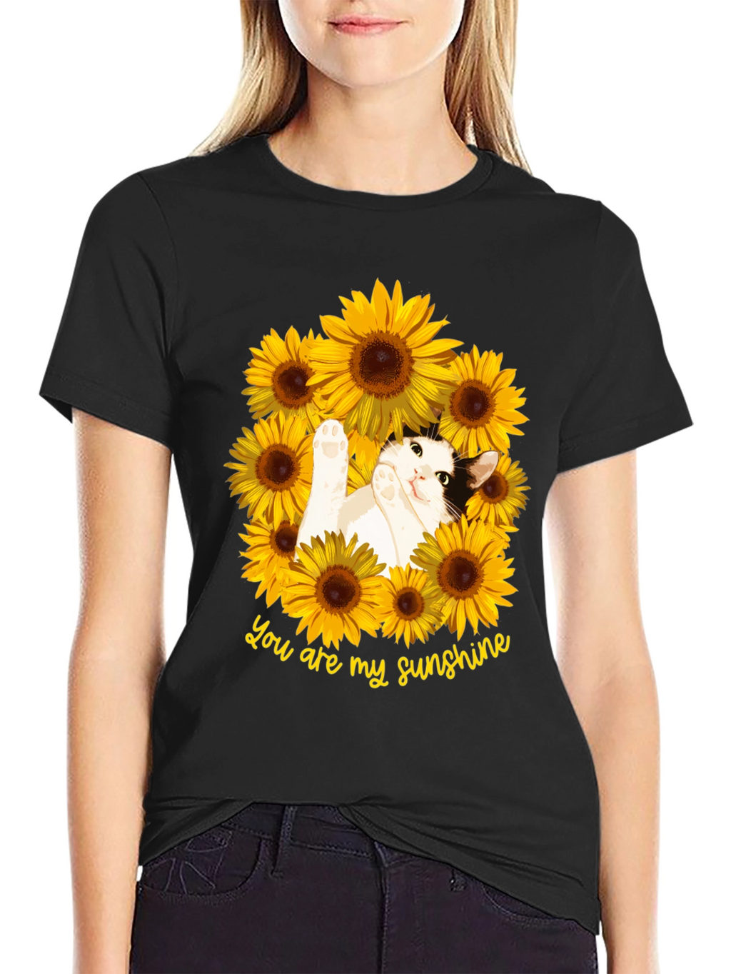 You Are My Sunshine Cat Sunflower T-Shirt