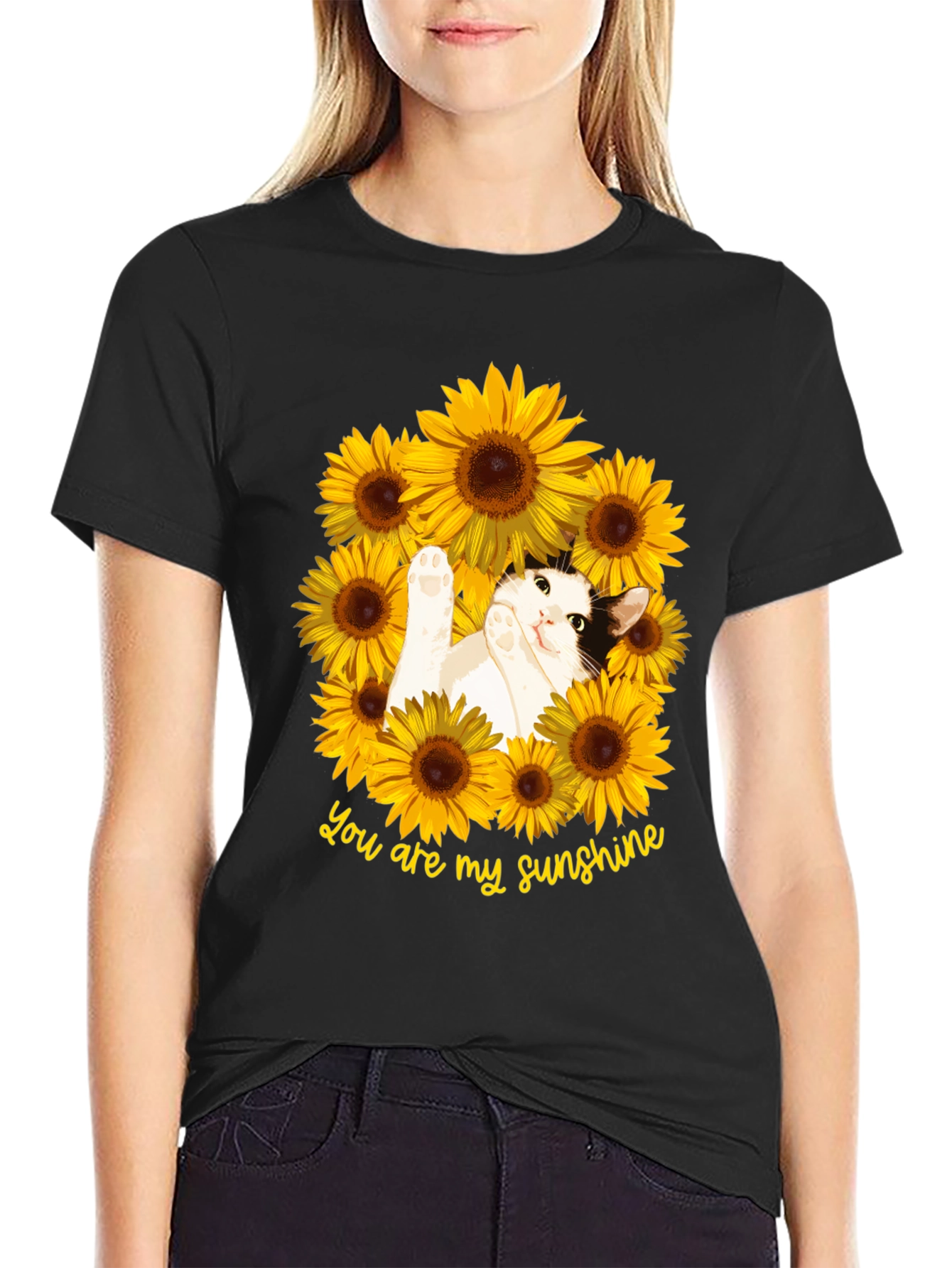 You Are My Sunshine Cat Sunflower T-Shirt