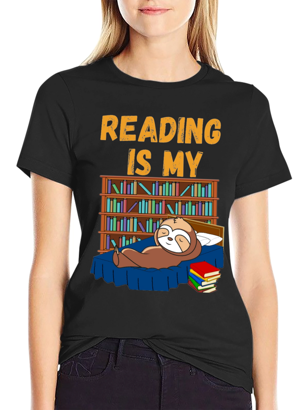Reading is My Bedtime Sloth T-Shirt