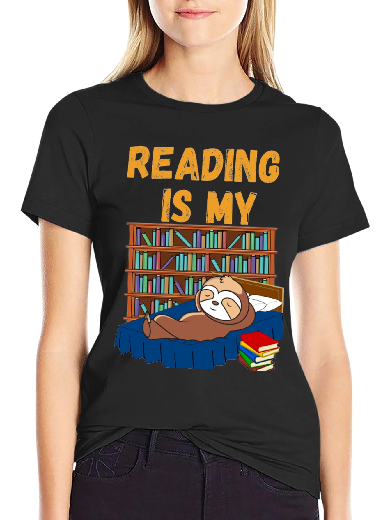 Reading is My Bedtime Sloth T-Shirt