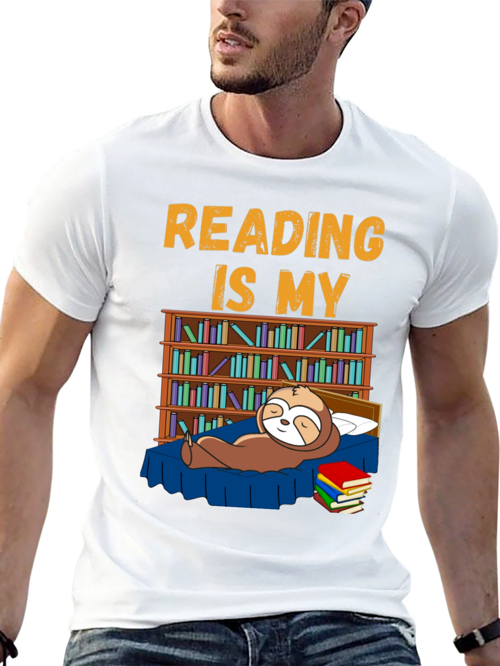 Reading is My Bedtime Sloth T-Shirt