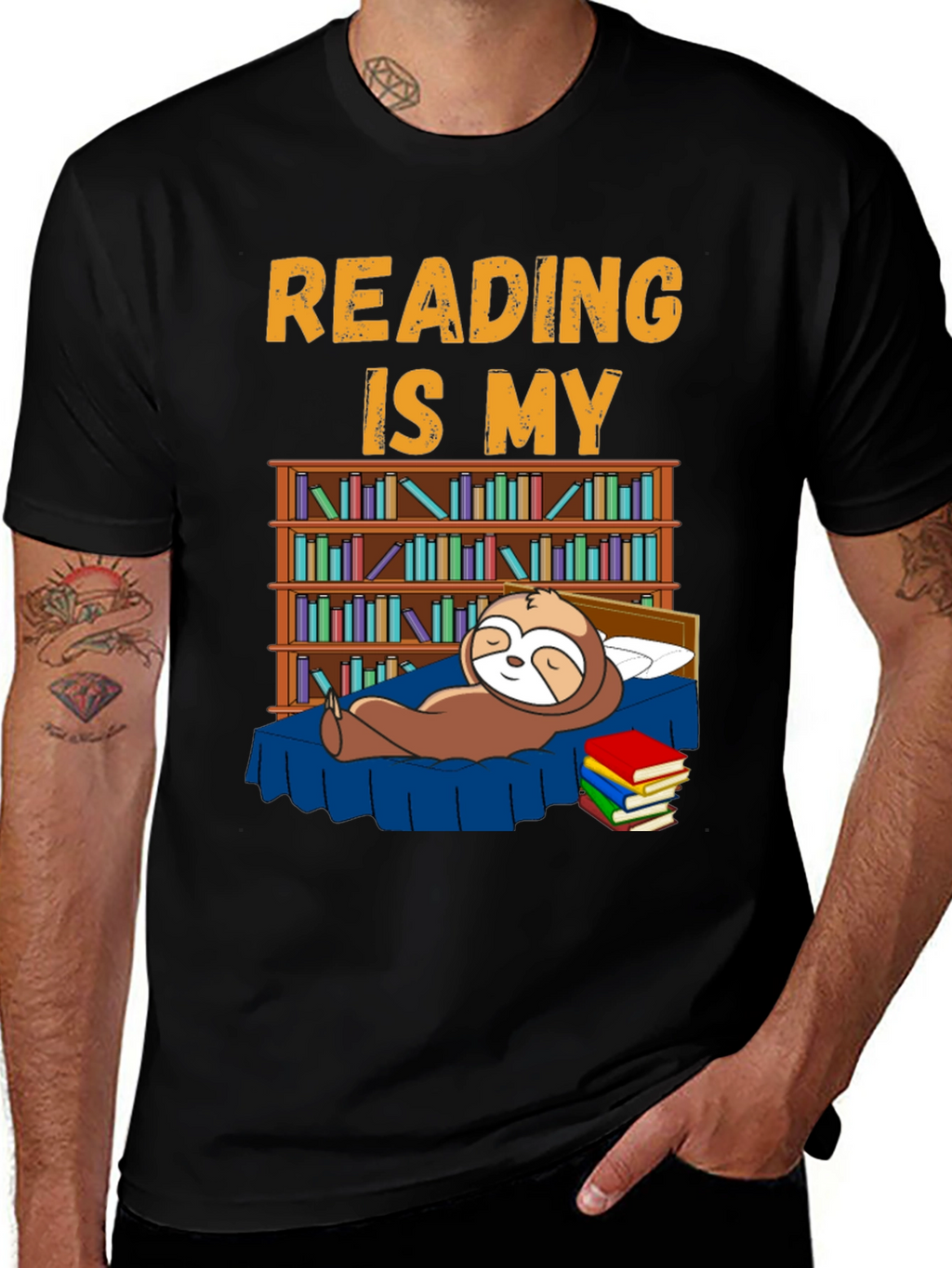 Reading is My Bedtime Sloth T-Shirt