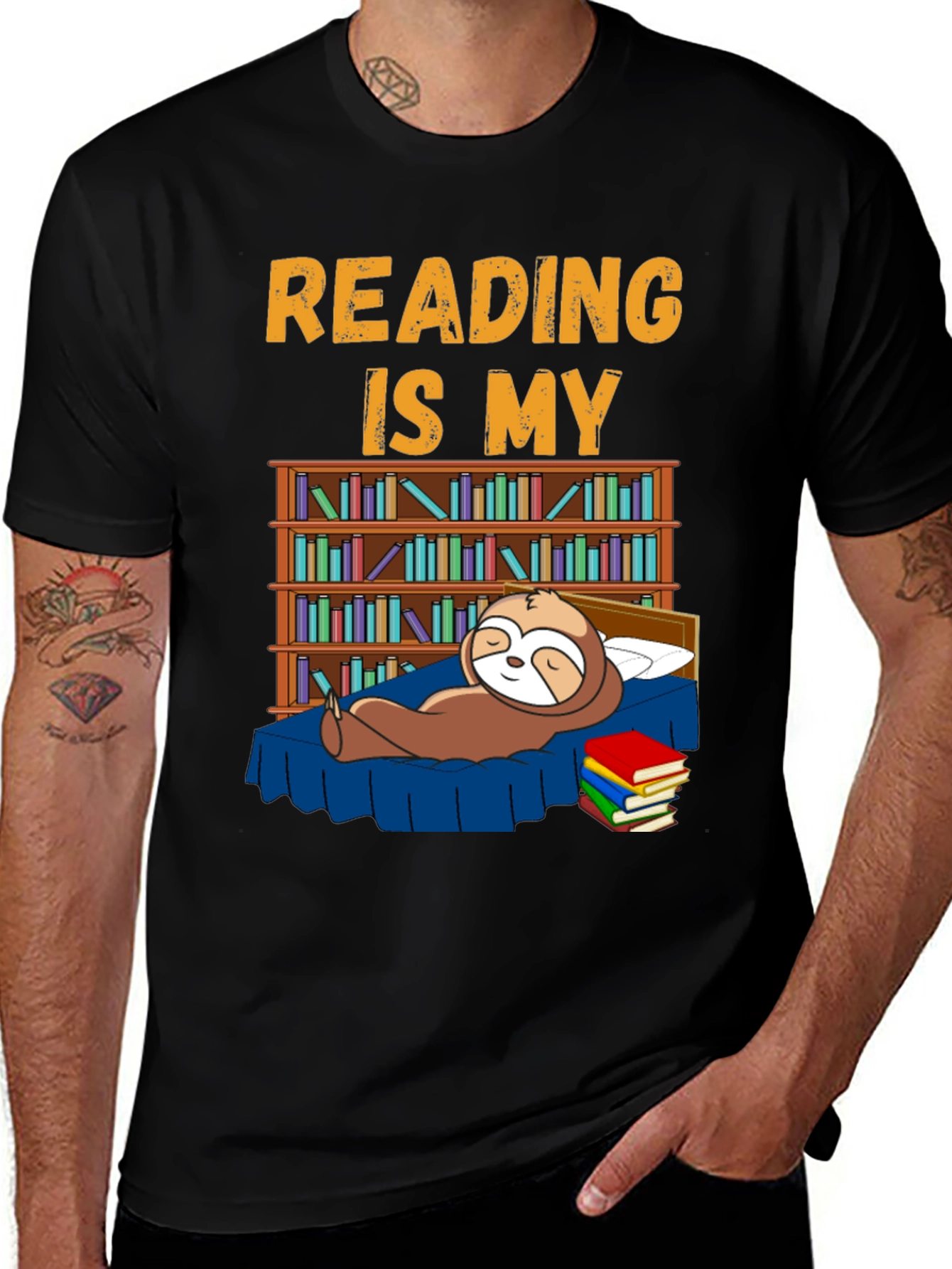 Reading is My Bedtime Sloth T-Shirt