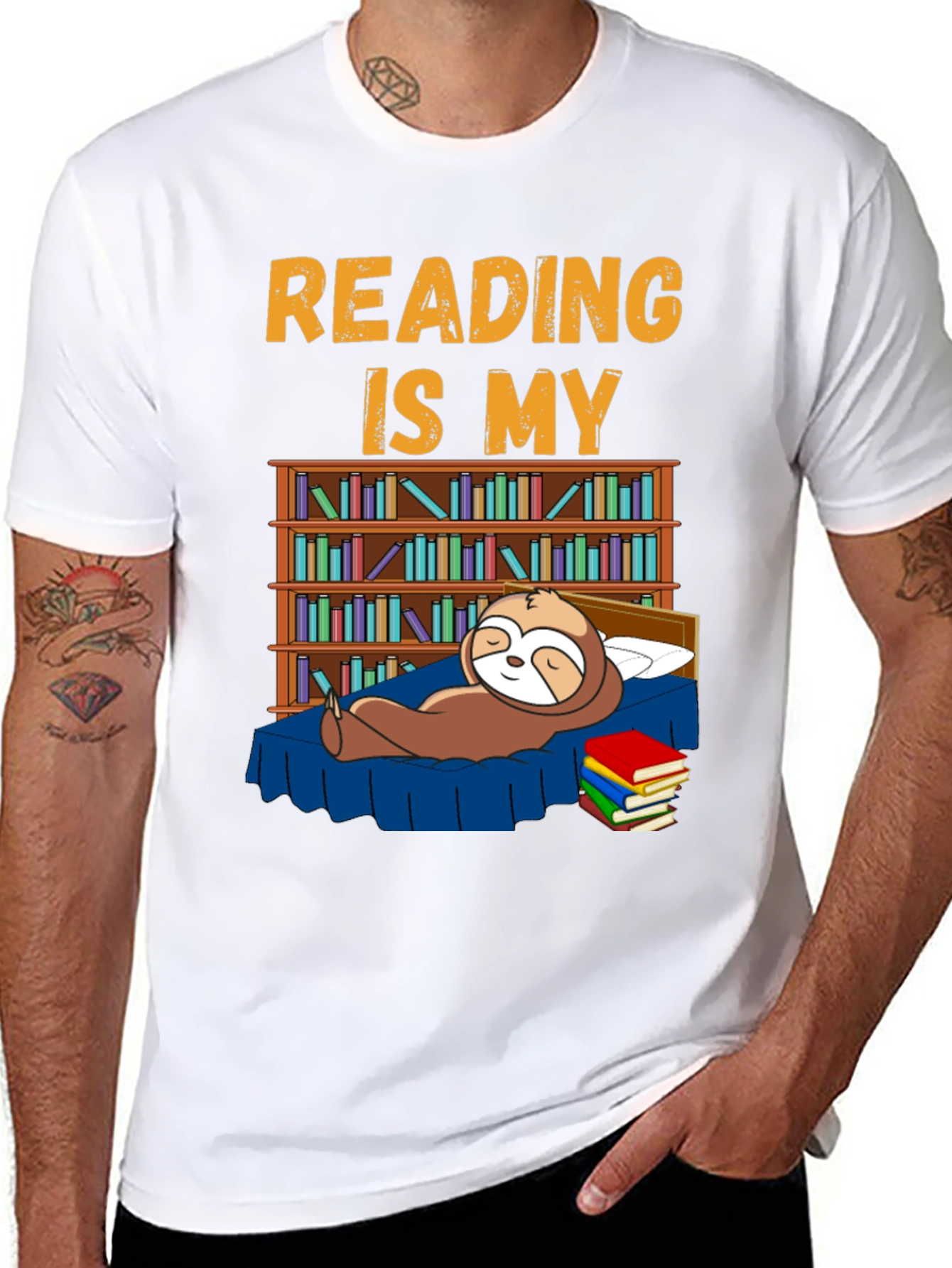 Reading is My Bedtime Sloth T-Shirt