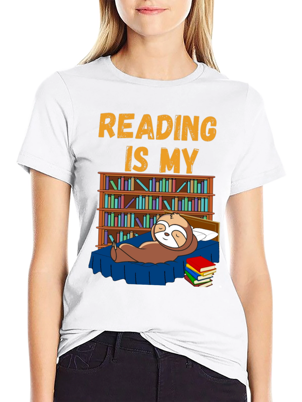 Reading is My Bedtime Sloth T-Shirt